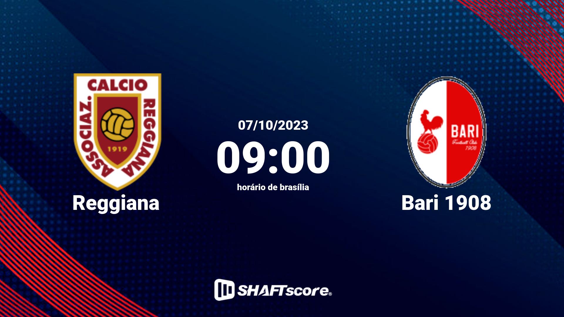 Estatísticas do jogo Reggiana vs Bari 1908 07.10 09:00