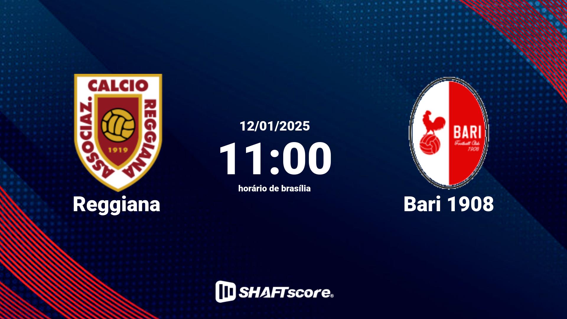 Estatísticas do jogo Reggiana vs Bari 1908 12.01 11:00