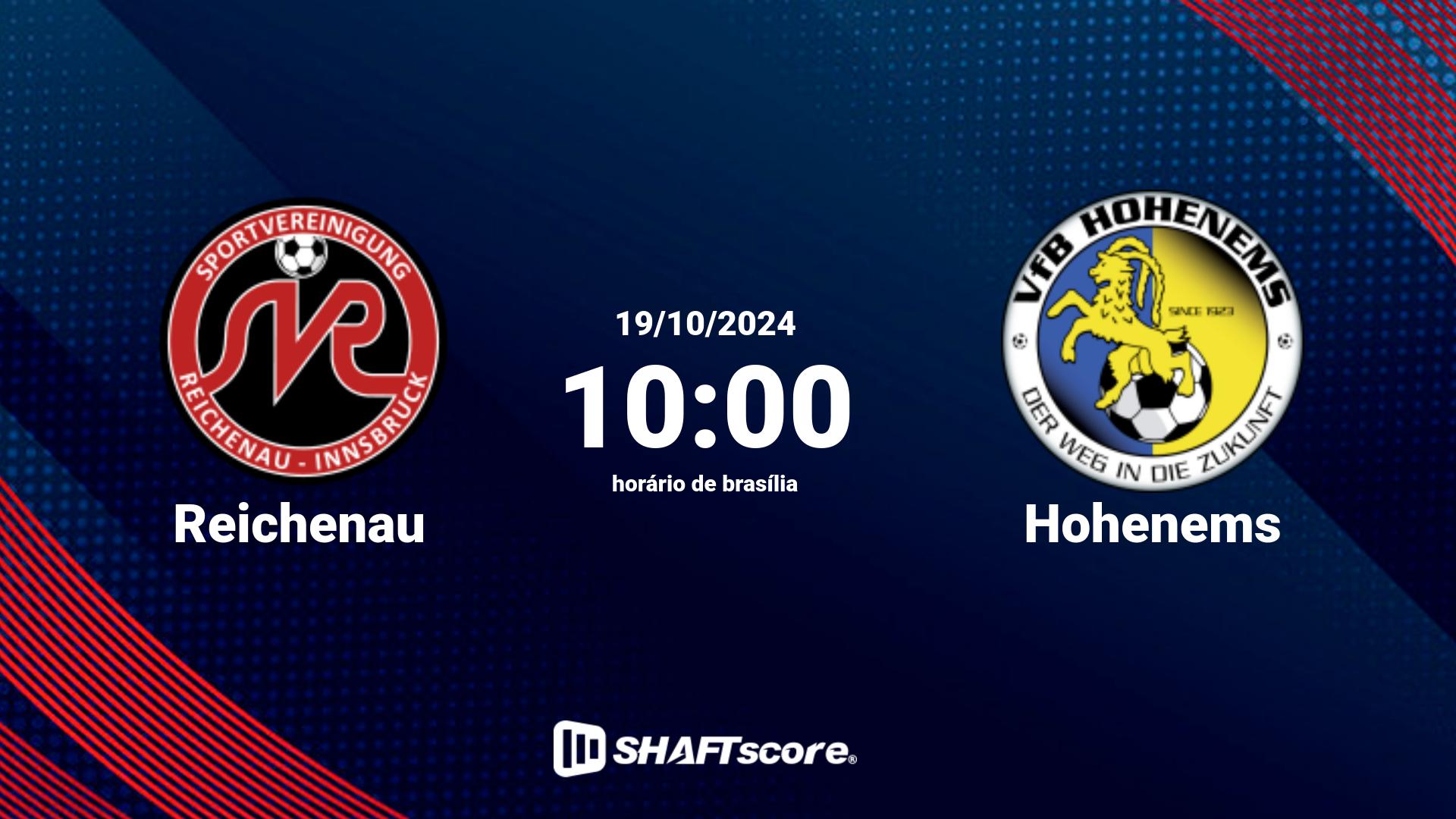 Estatísticas do jogo Reichenau vs Hohenems 19.10 10:00