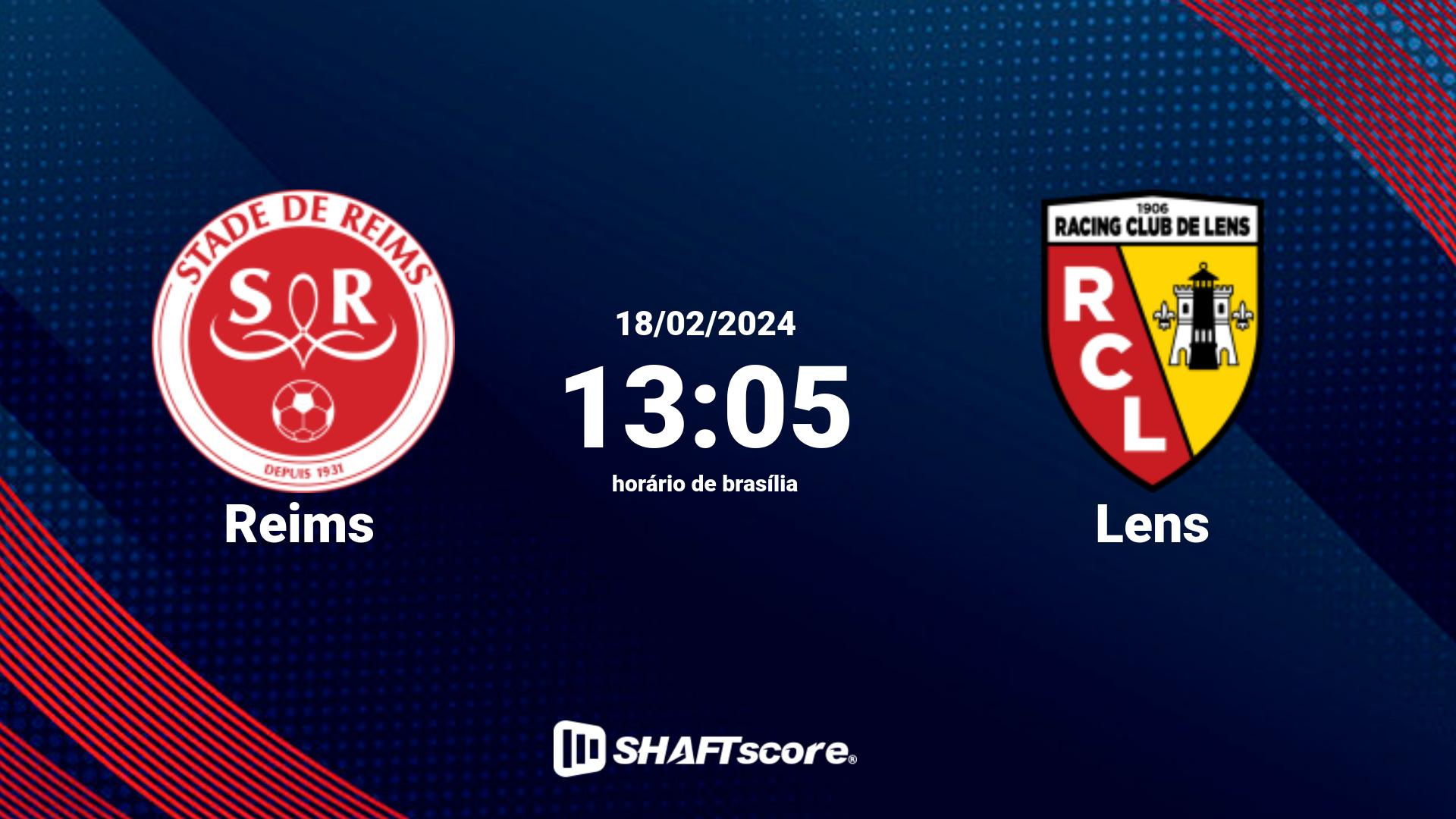 Estatísticas do jogo Reims vs Lens 18.02 13:05