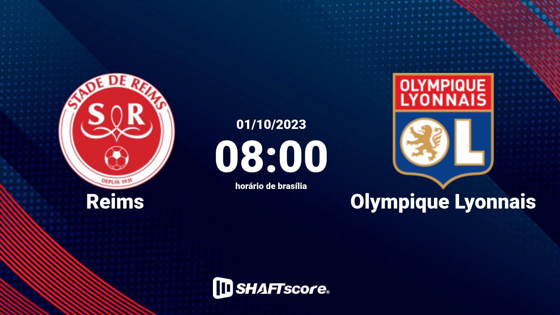 Estatísticas do jogo Reims vs Olympique Lyonnais 01.10 08:00