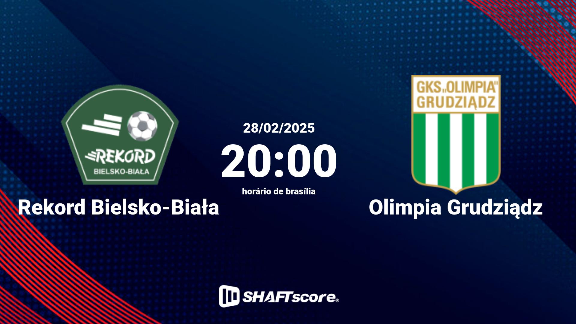 Estatísticas do jogo Rekord Bielsko-Biała vs Olimpia Grudziądz 28.02 20:00