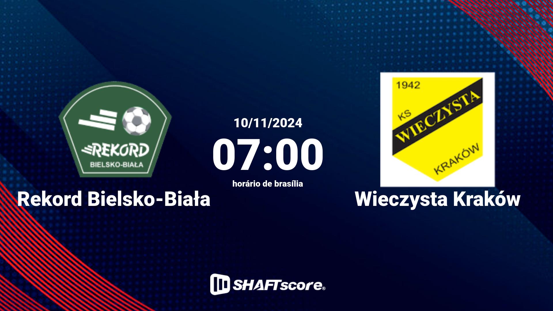 Estatísticas do jogo Rekord Bielsko-Biała vs Wieczysta Kraków 10.11 07:00