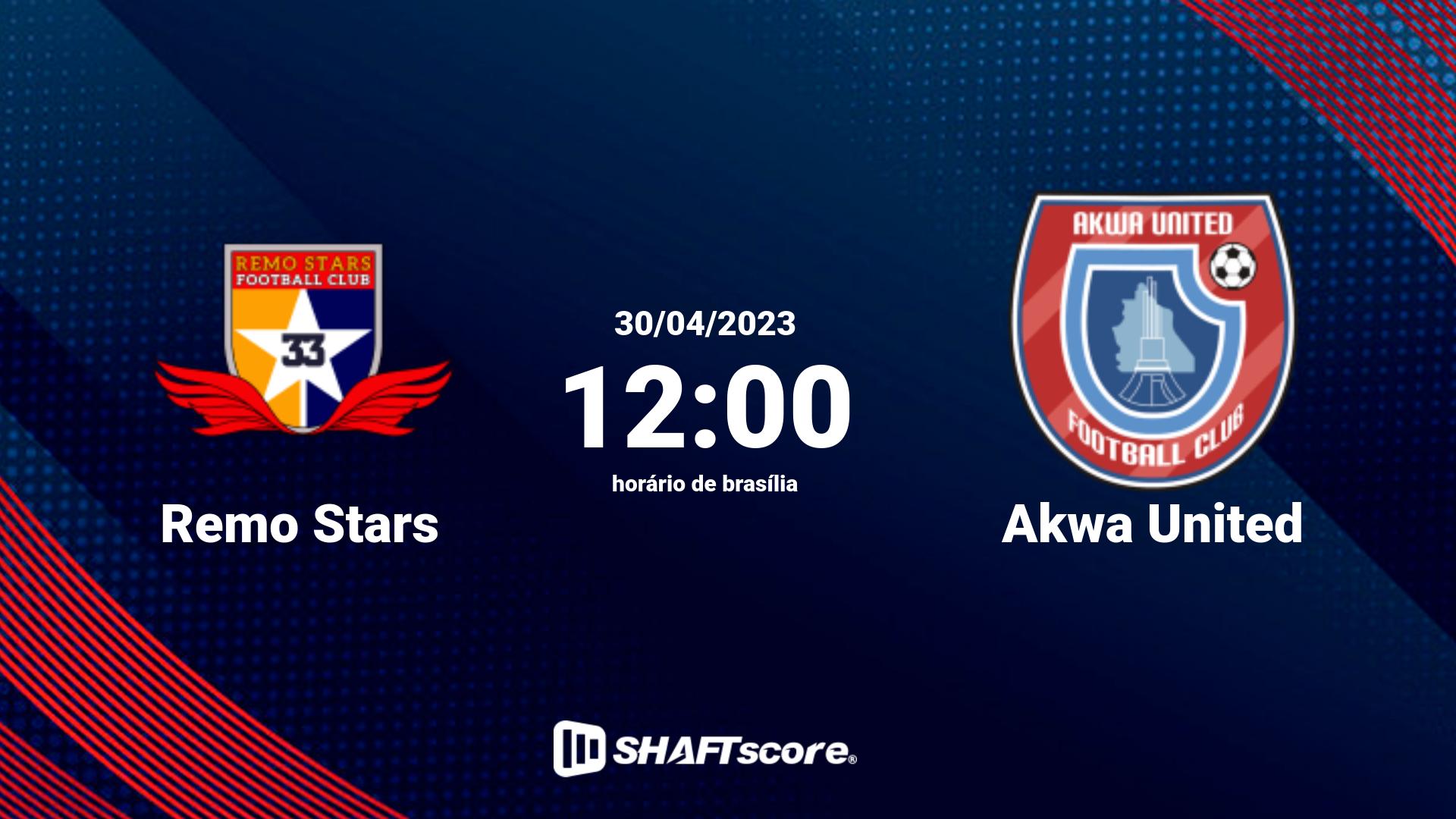 Estatísticas do jogo Remo Stars vs Akwa United 30.04 12:00