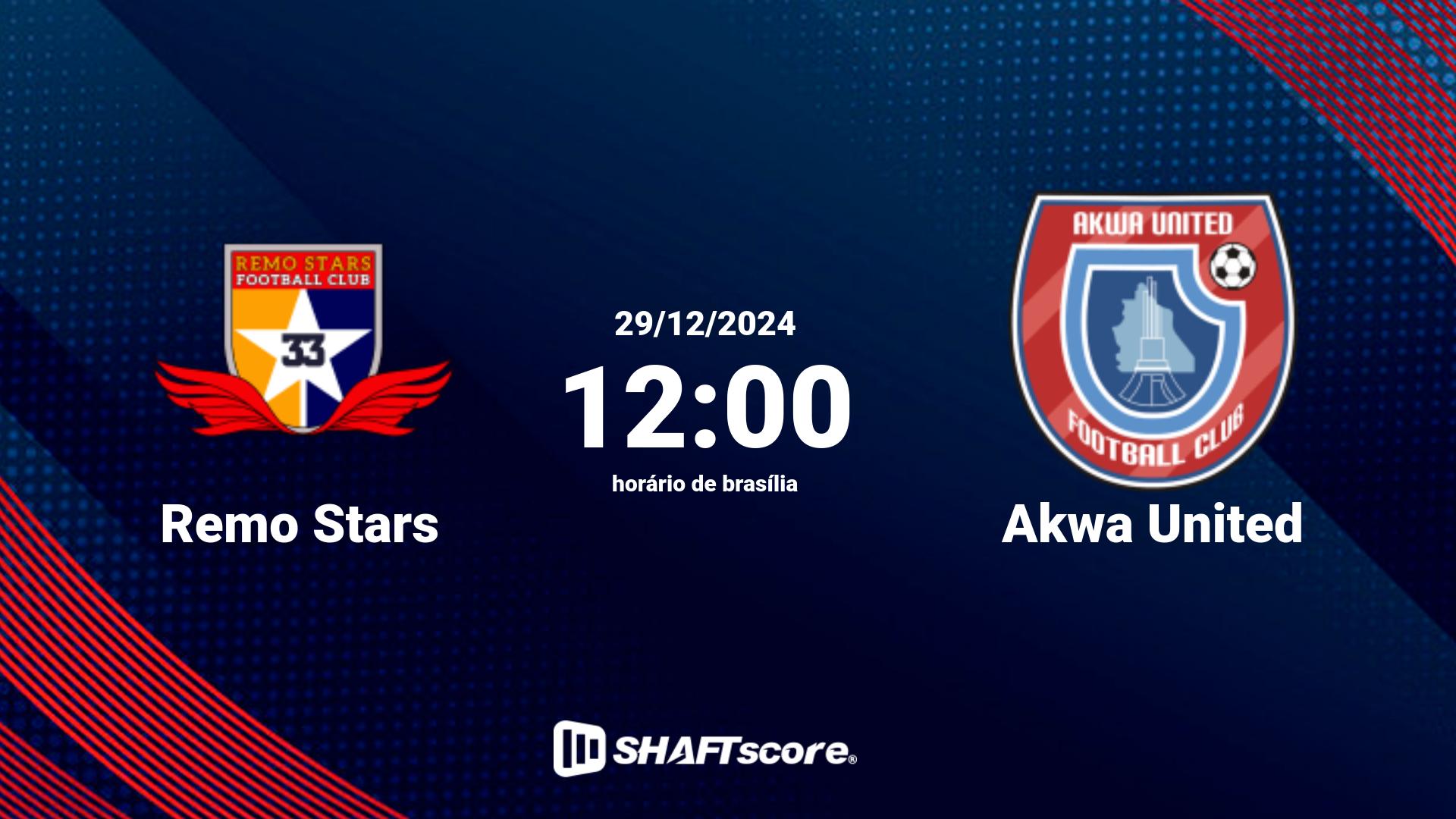 Estatísticas do jogo Remo Stars vs Akwa United 29.12 12:00