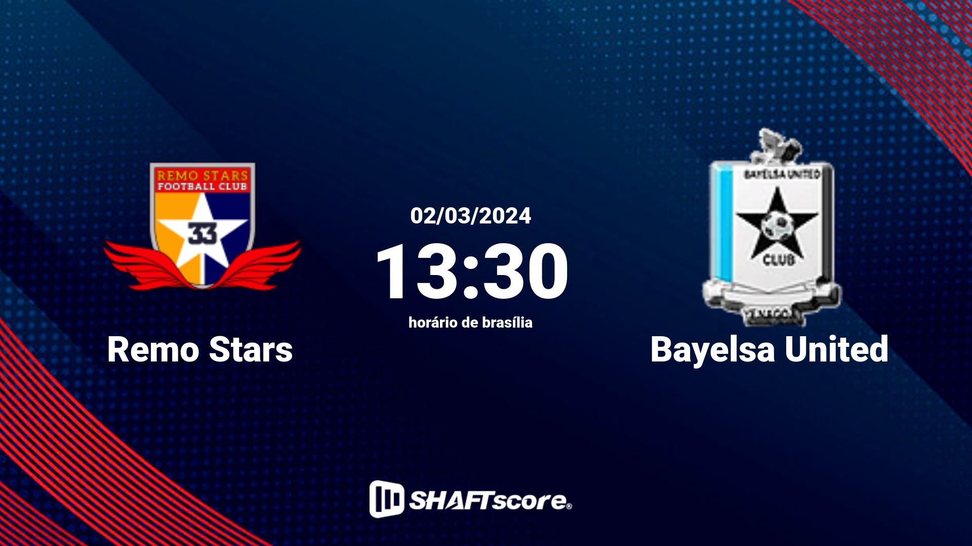 Estatísticas do jogo Remo Stars vs Bayelsa United 02.03 13:30