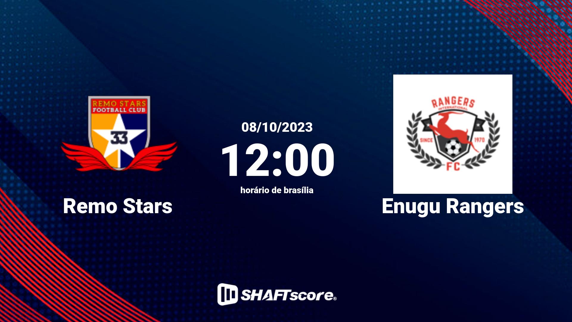 Estatísticas do jogo Remo Stars vs Enugu Rangers 08.10 12:00