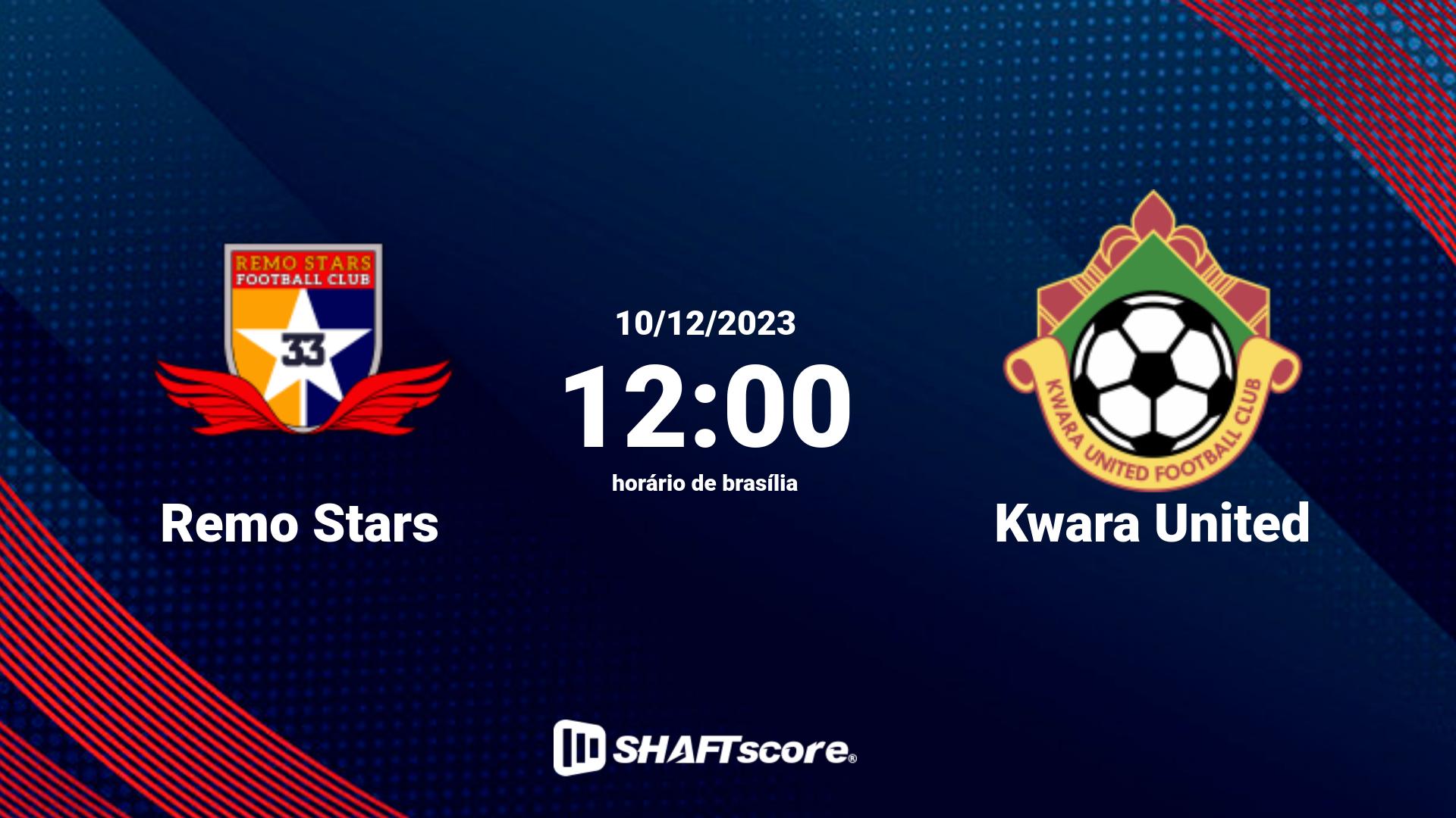 Estatísticas do jogo Remo Stars vs Kwara United 10.12 12:00