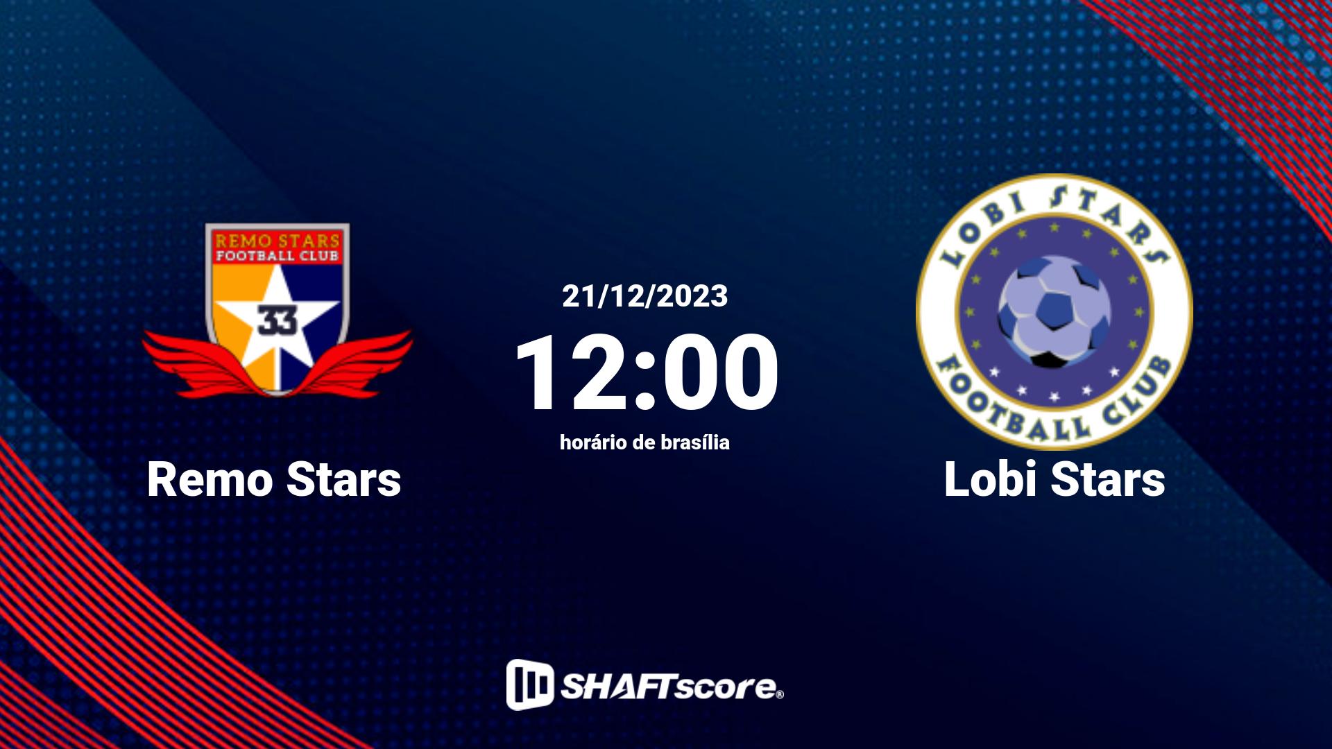 Estatísticas do jogo Remo Stars vs Lobi Stars 21.12 12:00