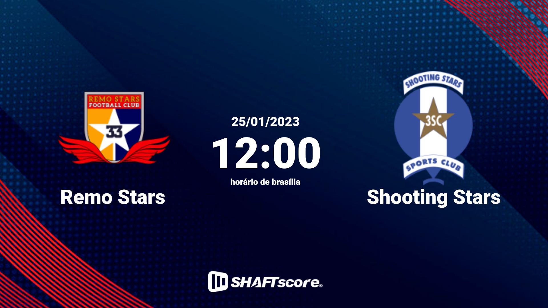 Estatísticas do jogo Remo Stars vs Shooting Stars 25.01 12:00