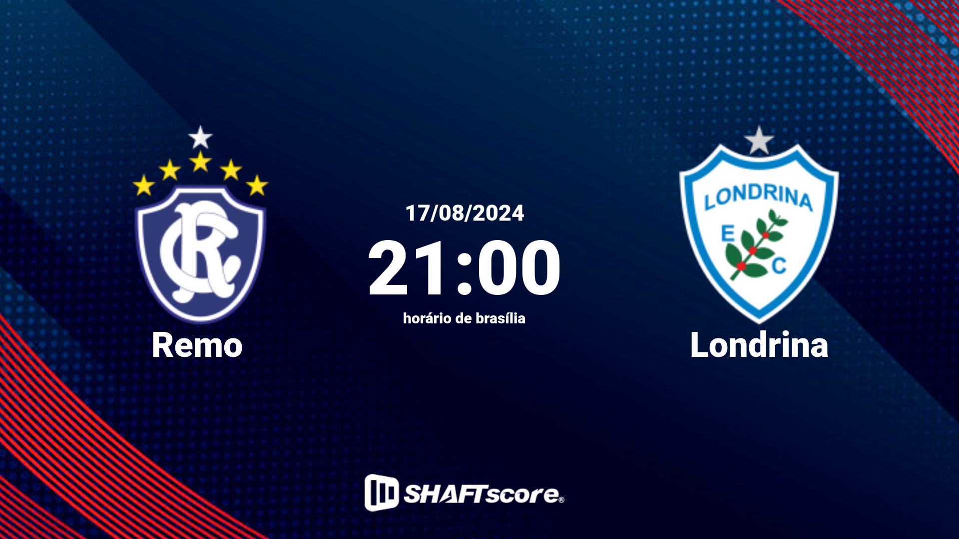 Estatísticas do jogo Remo vs Londrina 17.08 21:00