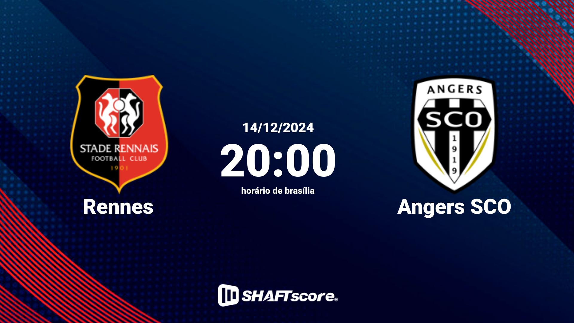 Estatísticas do jogo Rennes vs Angers SCO 14.12 20:00