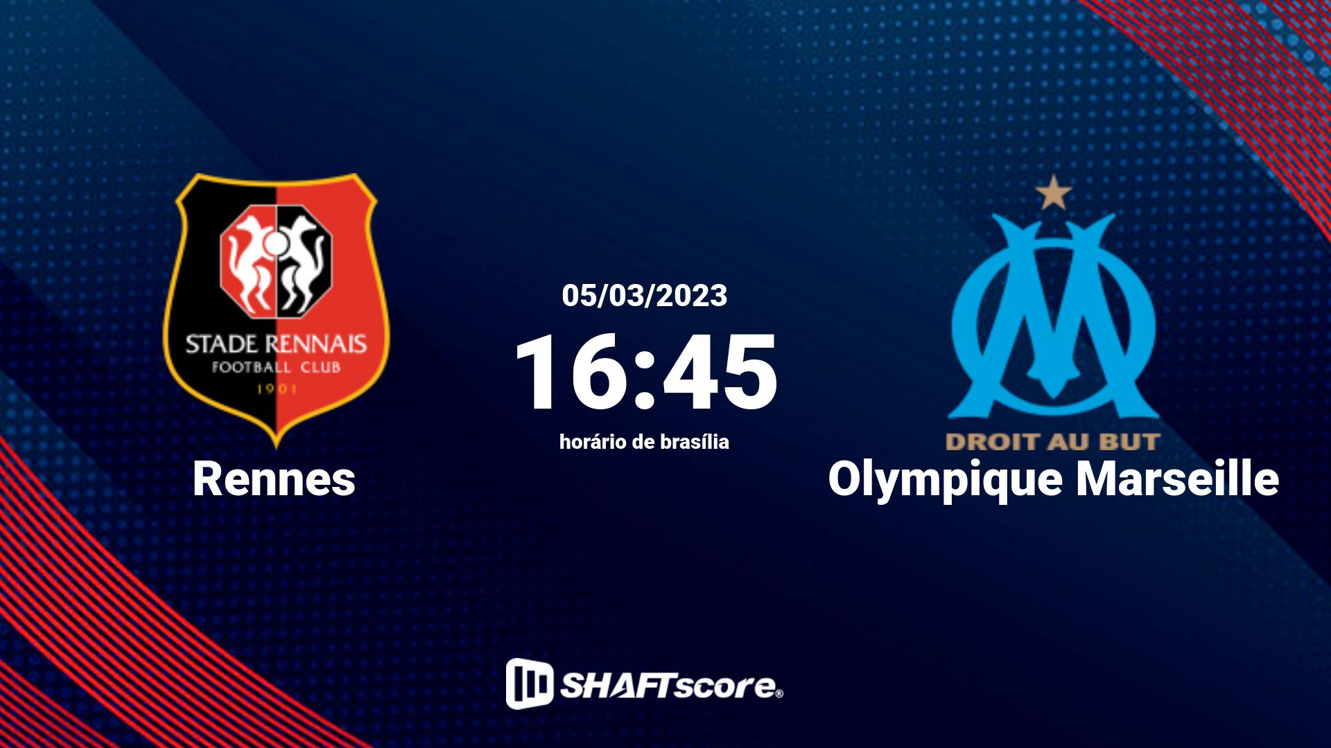 Estatísticas do jogo Rennes vs Olympique Marseille 05.03 16:45