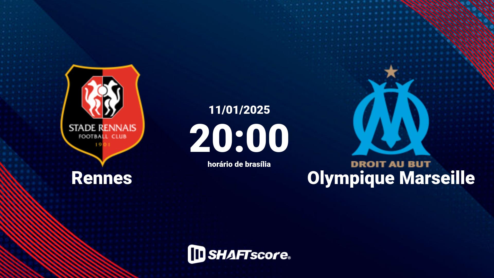 Estatísticas do jogo Rennes vs Olympique Marseille 11.01 20:00