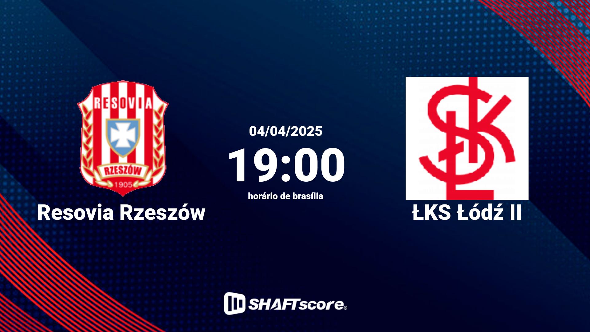 Estatísticas do jogo Resovia Rzeszów vs ŁKS Łódź II 04.04 19:00