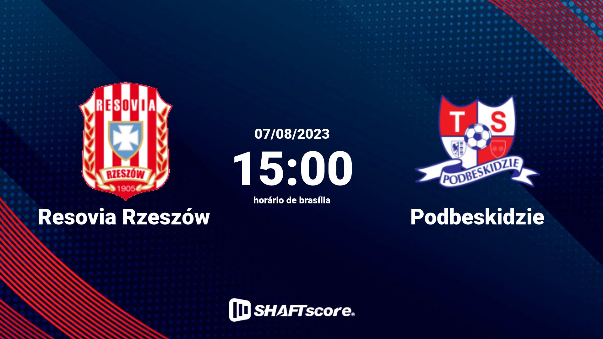 Estatísticas do jogo Resovia Rzeszów vs Podbeskidzie 07.08 15:00