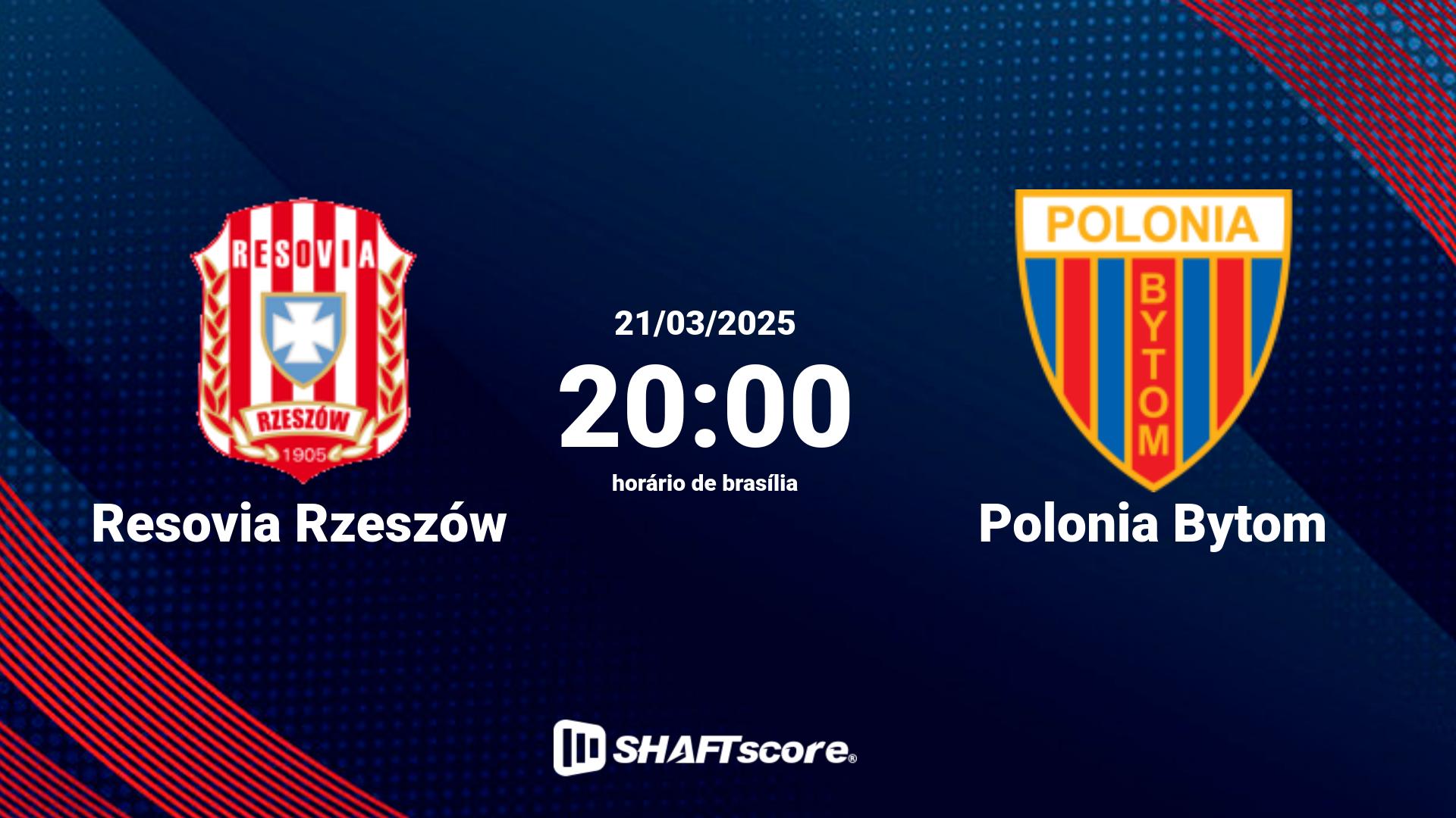 Estatísticas do jogo Resovia Rzeszów vs Polonia Bytom 21.03 20:00