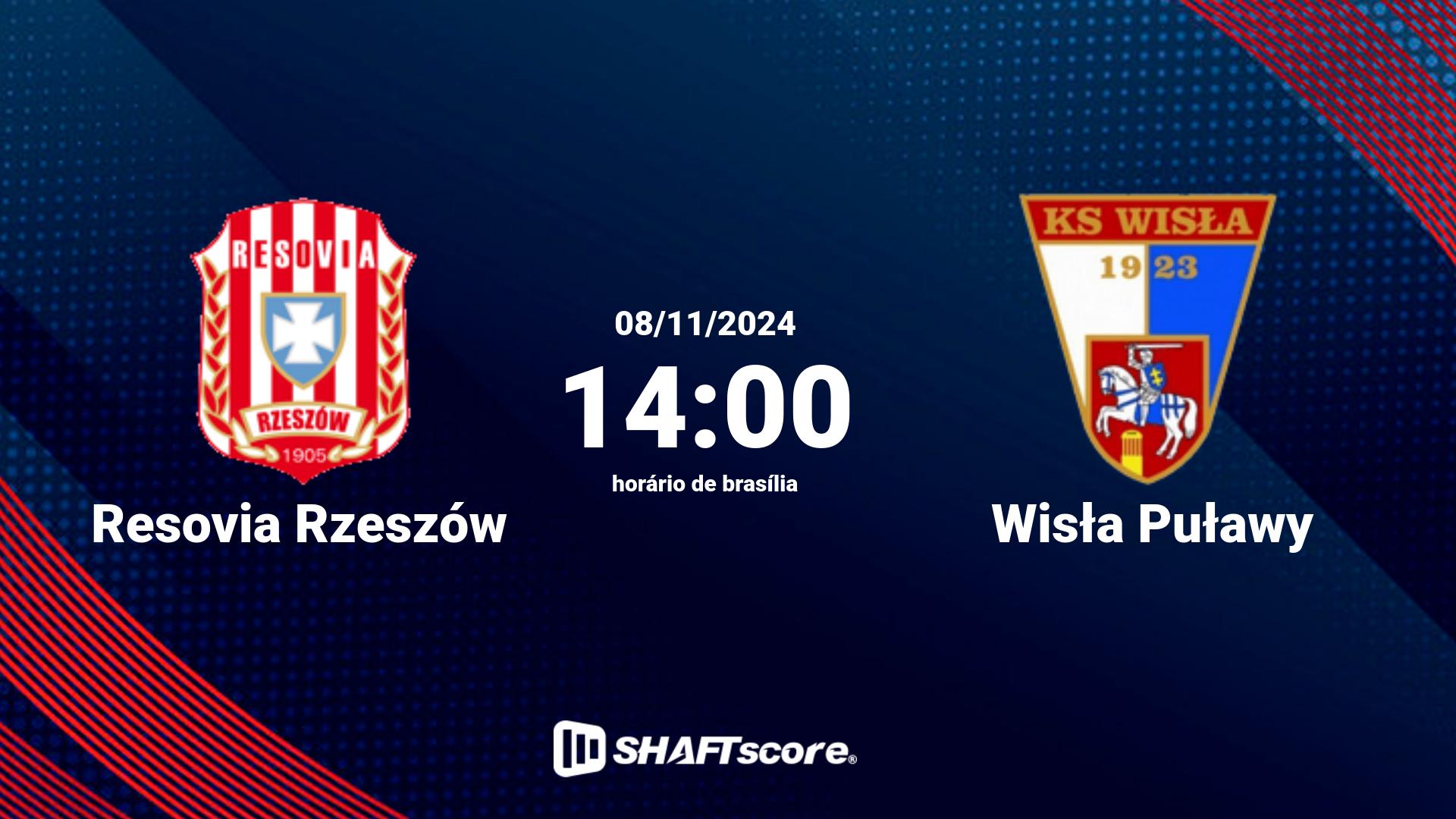 Estatísticas do jogo Resovia Rzeszów vs Wisła Puławy 08.11 14:00