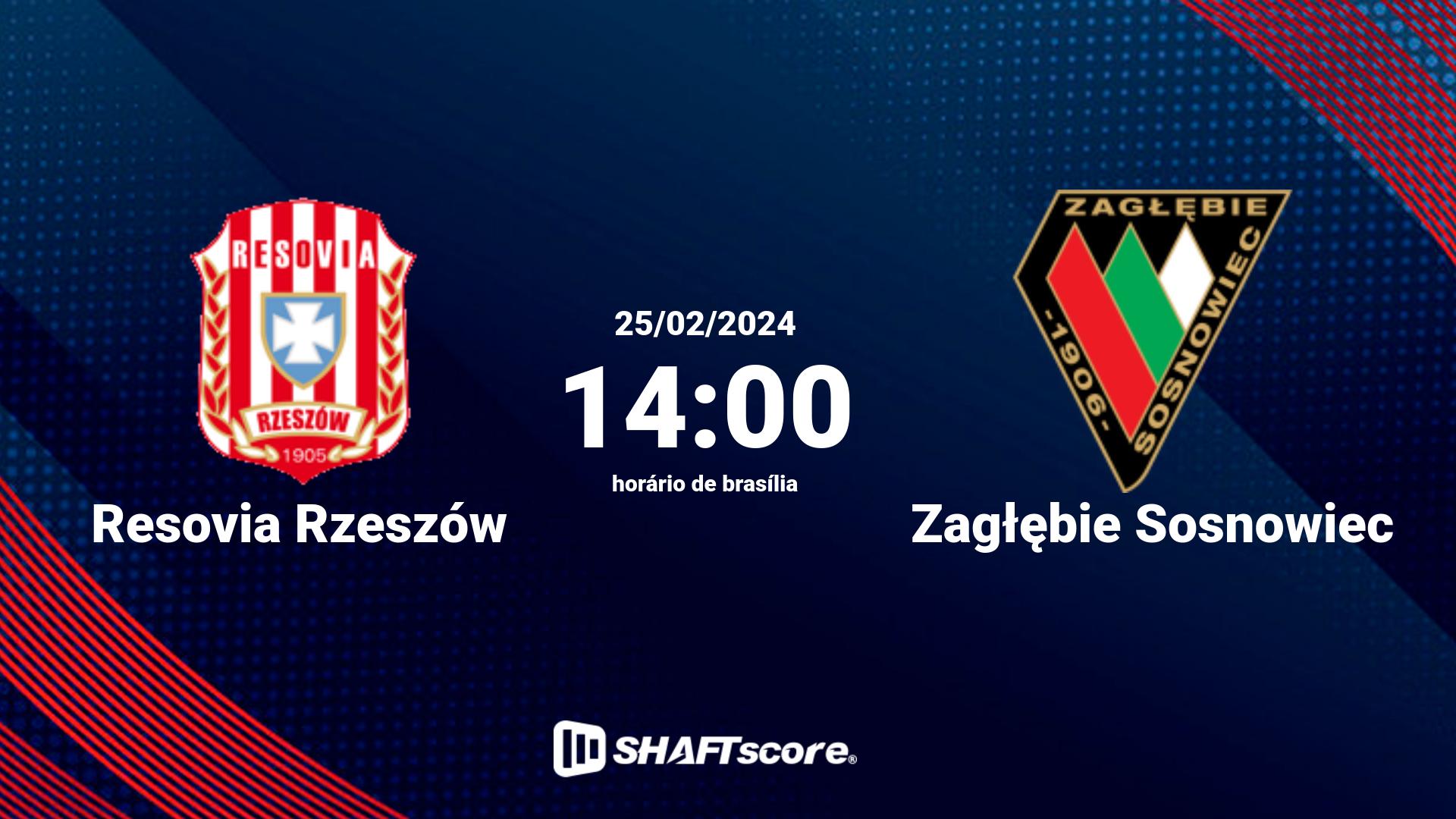 Estatísticas do jogo Resovia Rzeszów vs Zagłębie Sosnowiec 25.02 14:00