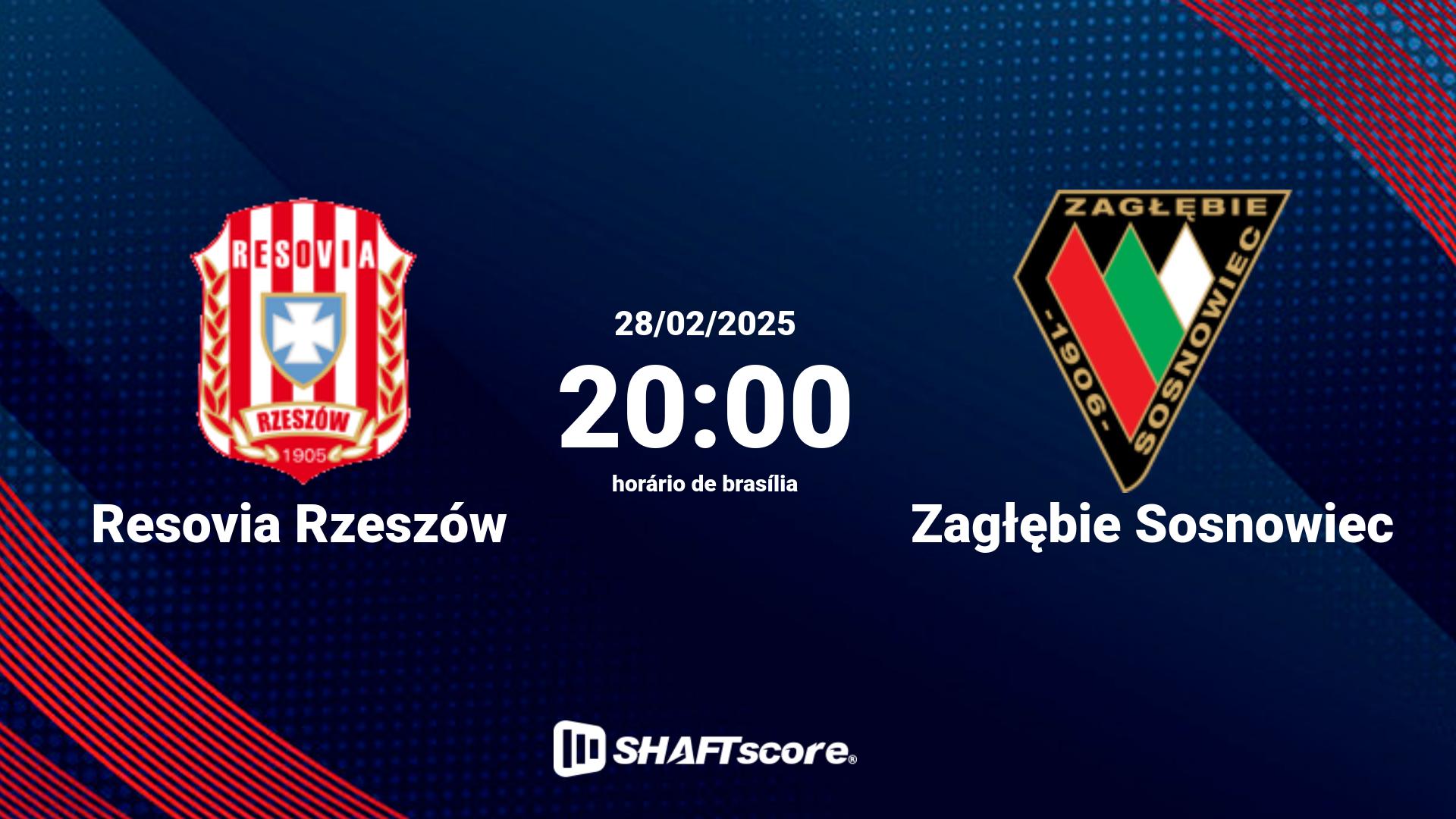 Estatísticas do jogo Resovia Rzeszów vs Zagłębie Sosnowiec 28.02 20:00