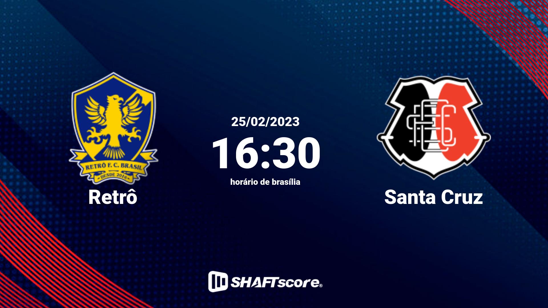 Estatísticas do jogo Retrô vs Santa Cruz 25.02 16:30