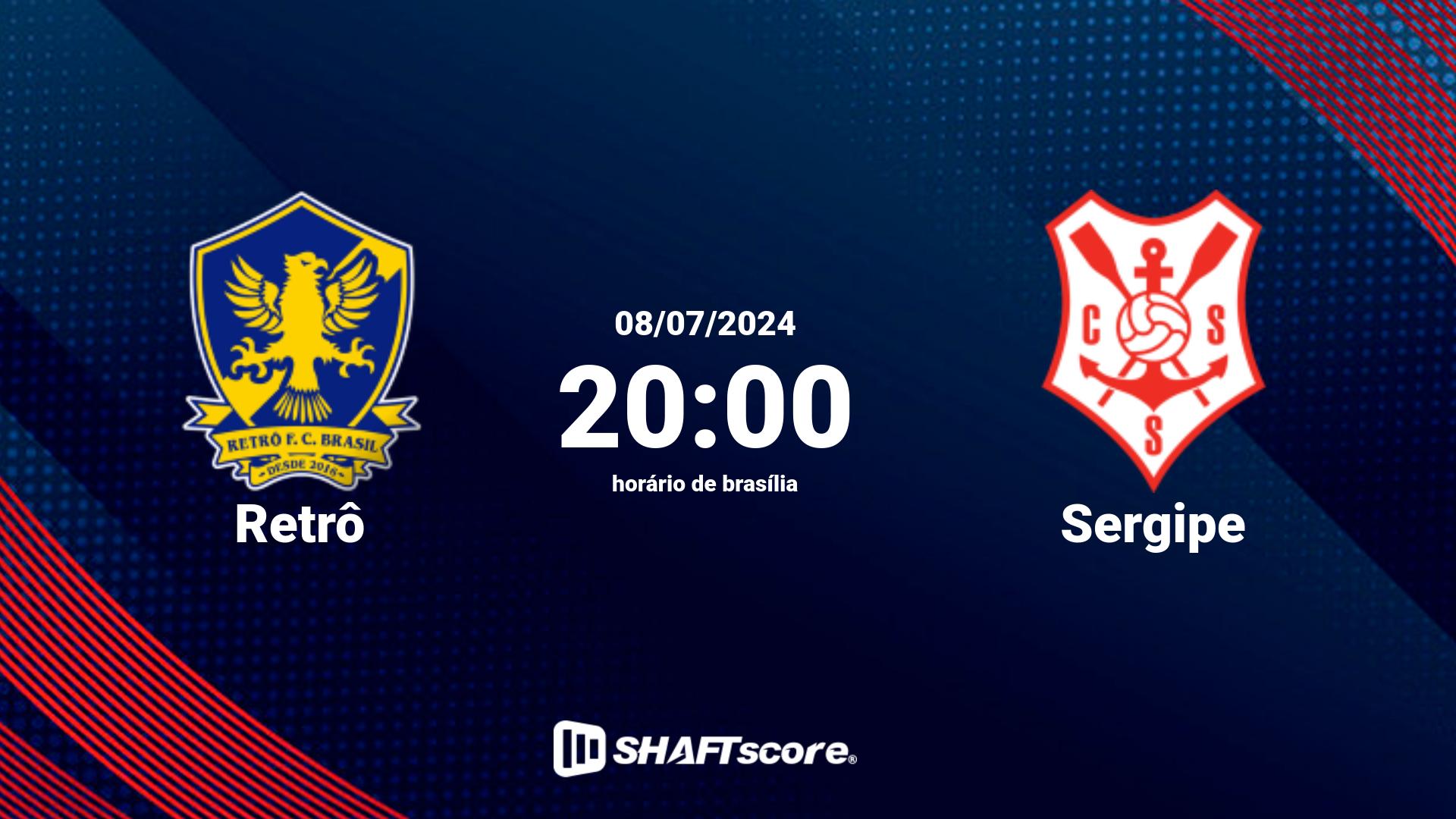 Estatísticas do jogo Retrô vs Sergipe 08.07 20:00