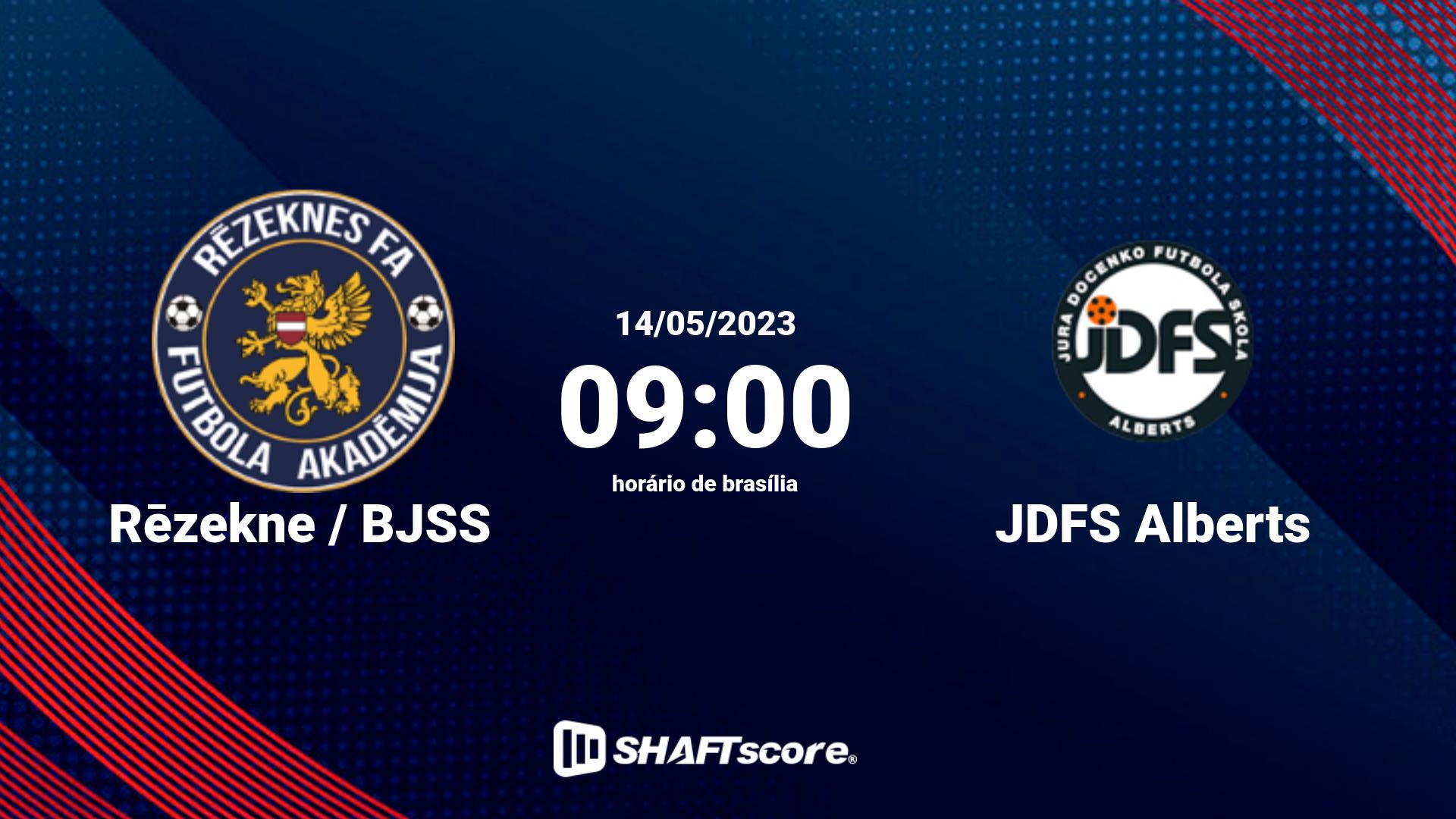 Estatísticas do jogo Rēzekne / BJSS vs JDFS Alberts 14.05 09:00