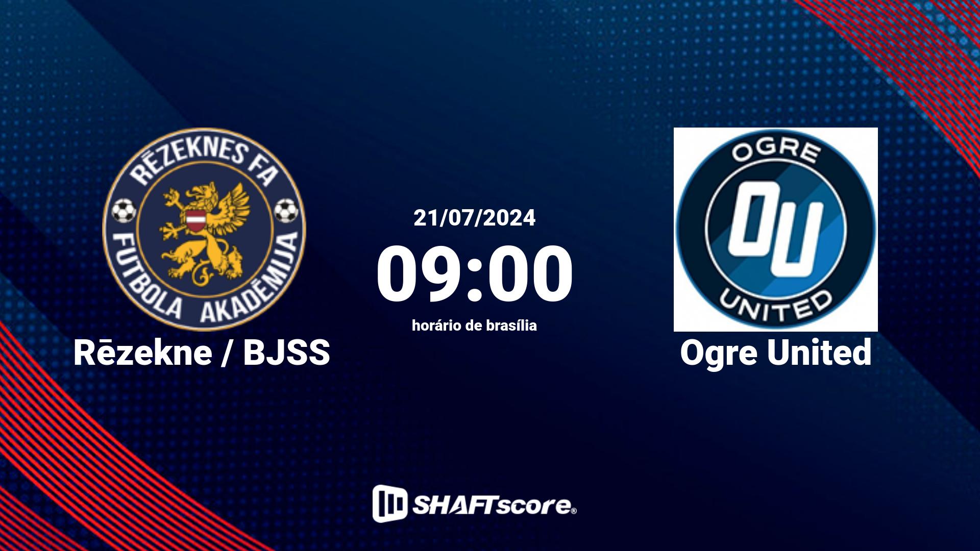 Estatísticas do jogo Rēzekne / BJSS vs Ogre United 21.07 09:00