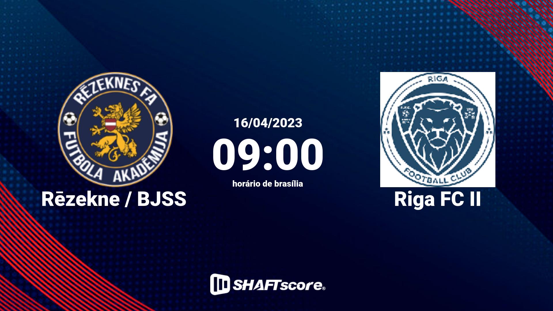 Estatísticas do jogo Rēzekne / BJSS vs Riga FC II 16.04 09:00