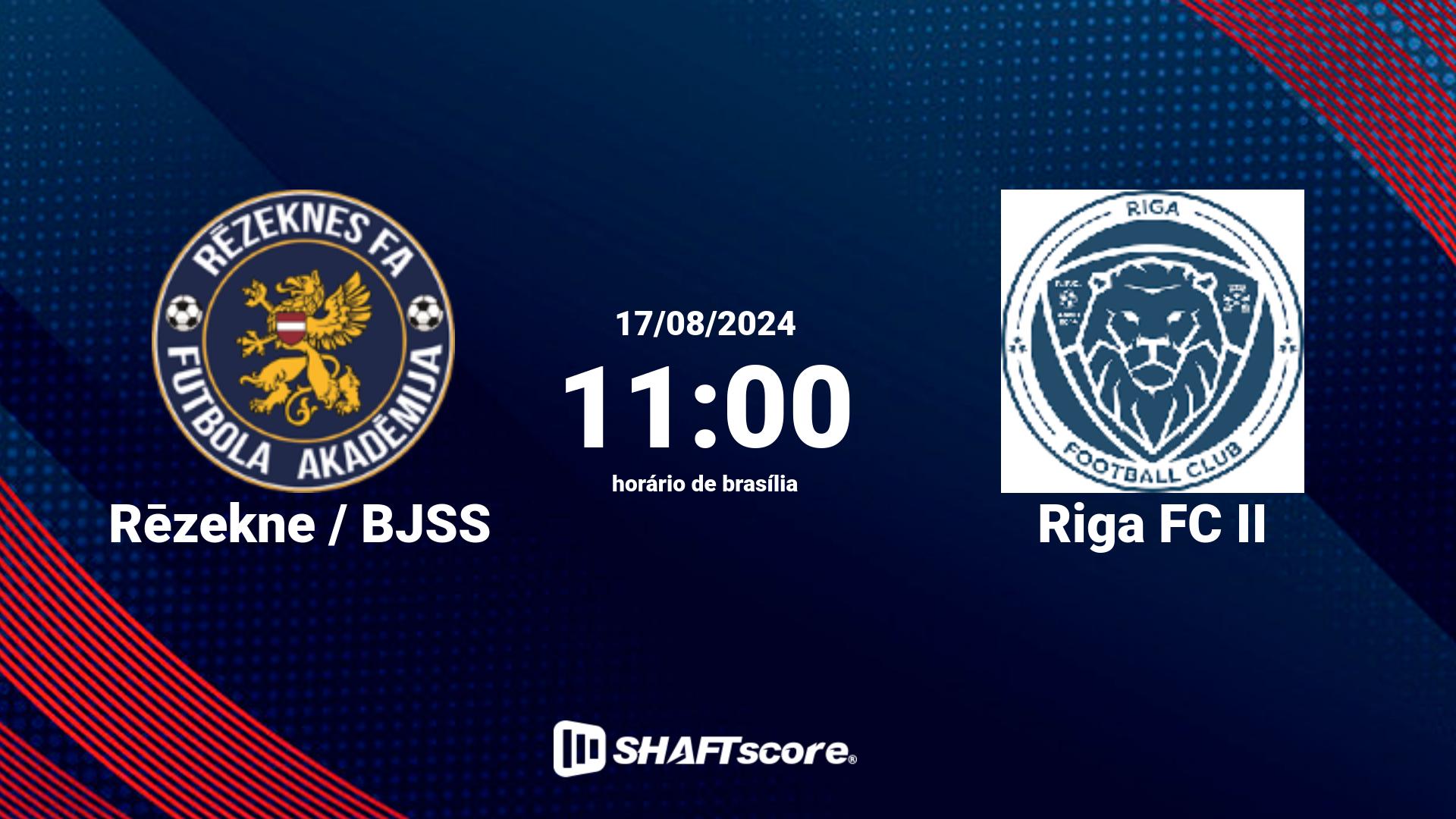 Estatísticas do jogo Rēzekne / BJSS vs Riga FC II 17.08 11:00