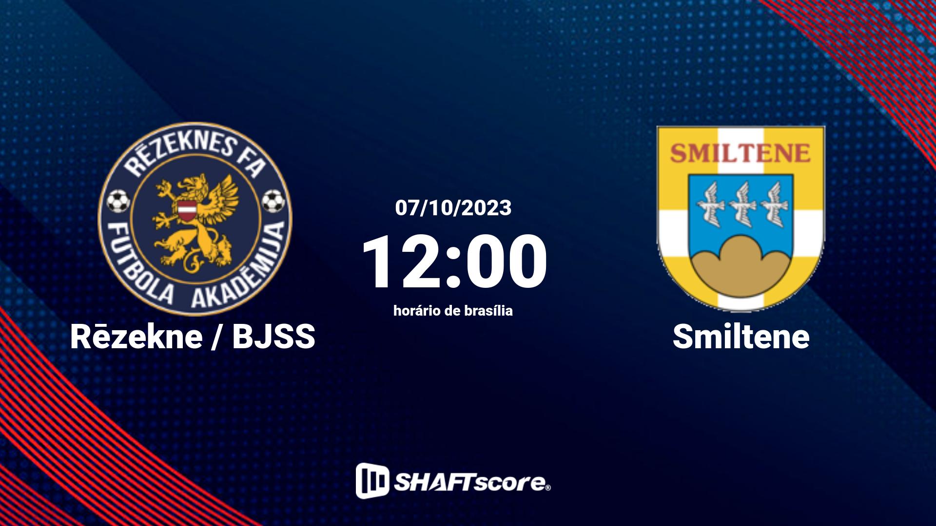 Estatísticas do jogo Rēzekne / BJSS vs Smiltene 07.10 12:00