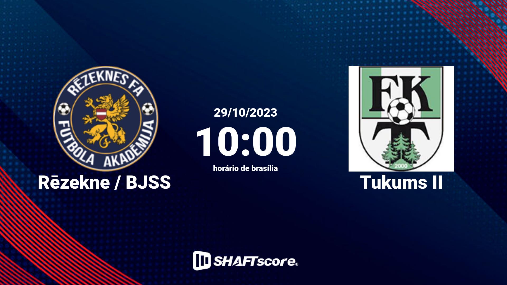 Estatísticas do jogo Rēzekne / BJSS vs Tukums II 29.10 10:00