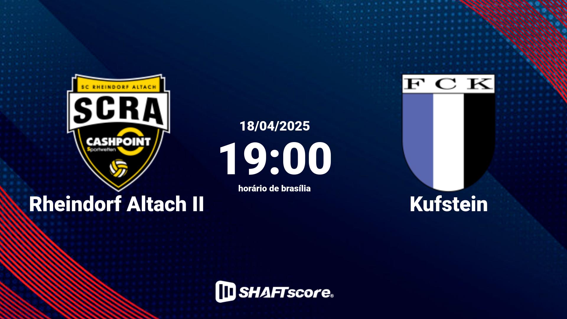 Estatísticas do jogo Rheindorf Altach II vs Kufstein 18.04 19:00