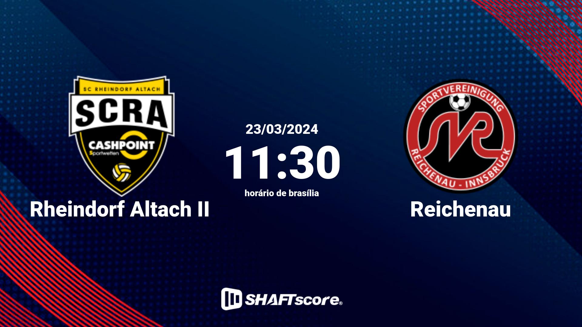 Estatísticas do jogo Rheindorf Altach II vs Reichenau 23.03 11:30