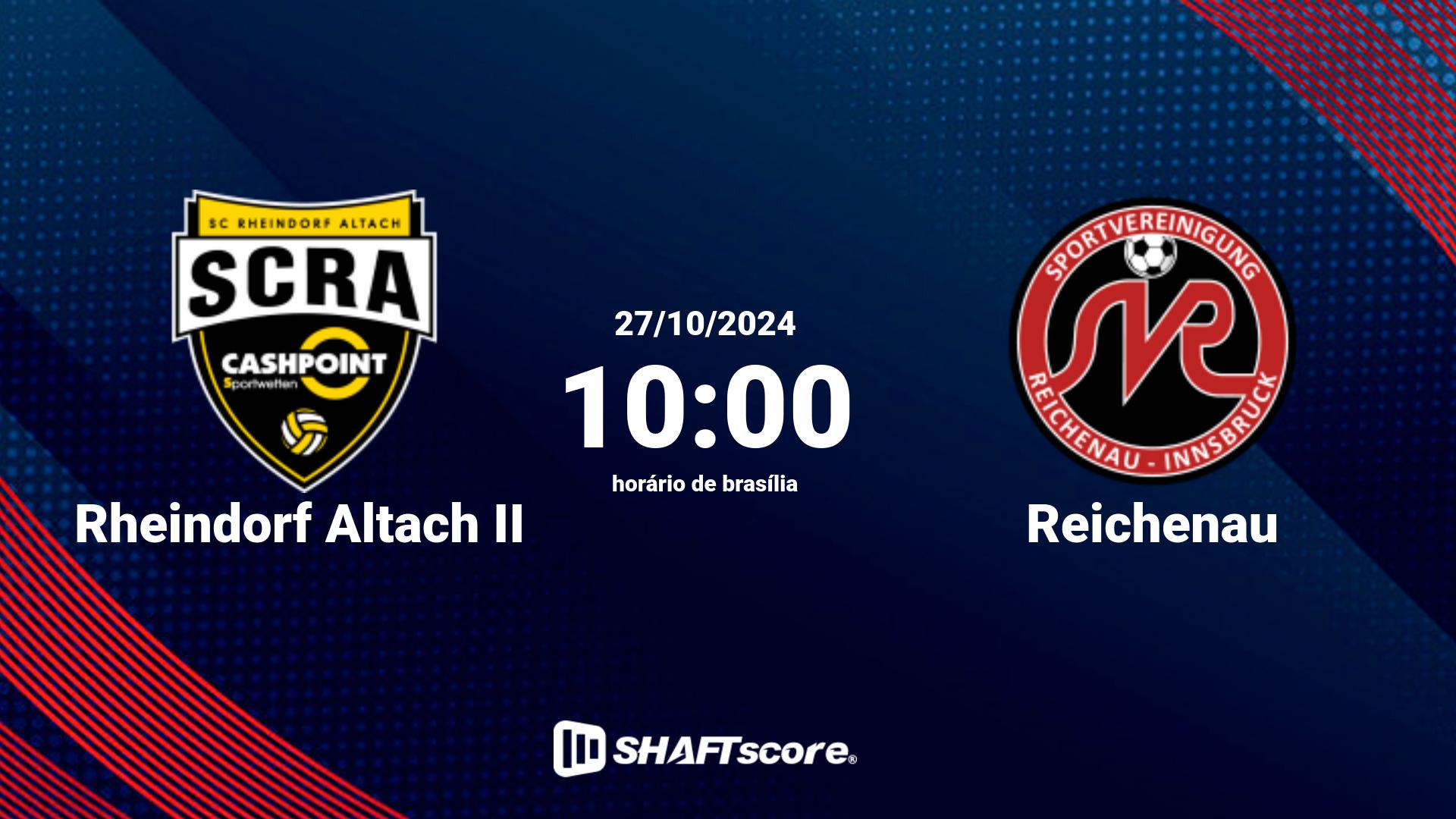 Estatísticas do jogo Rheindorf Altach II vs Reichenau 27.10 10:00