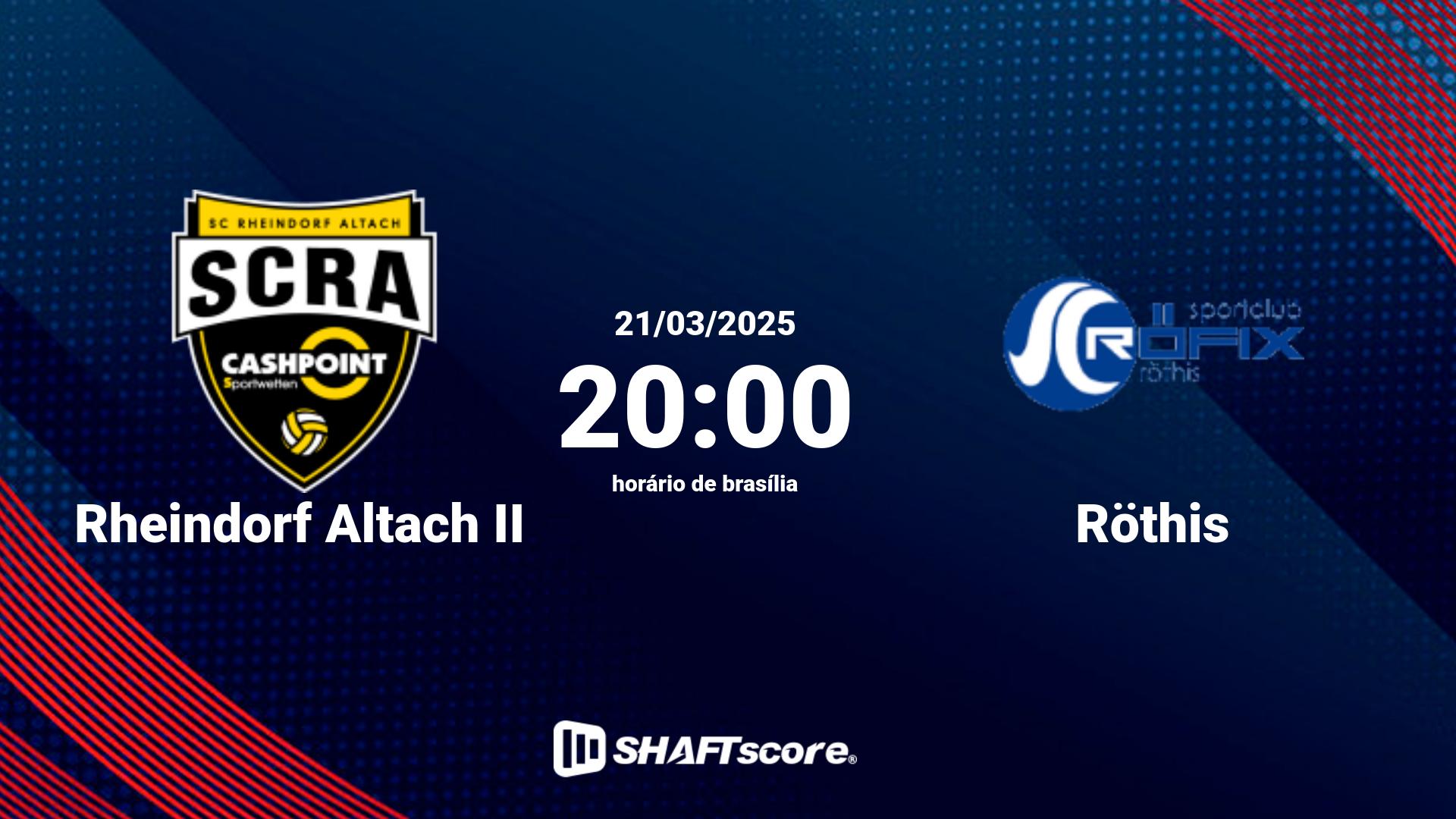 Estatísticas do jogo Rheindorf Altach II vs Röthis 21.03 20:00