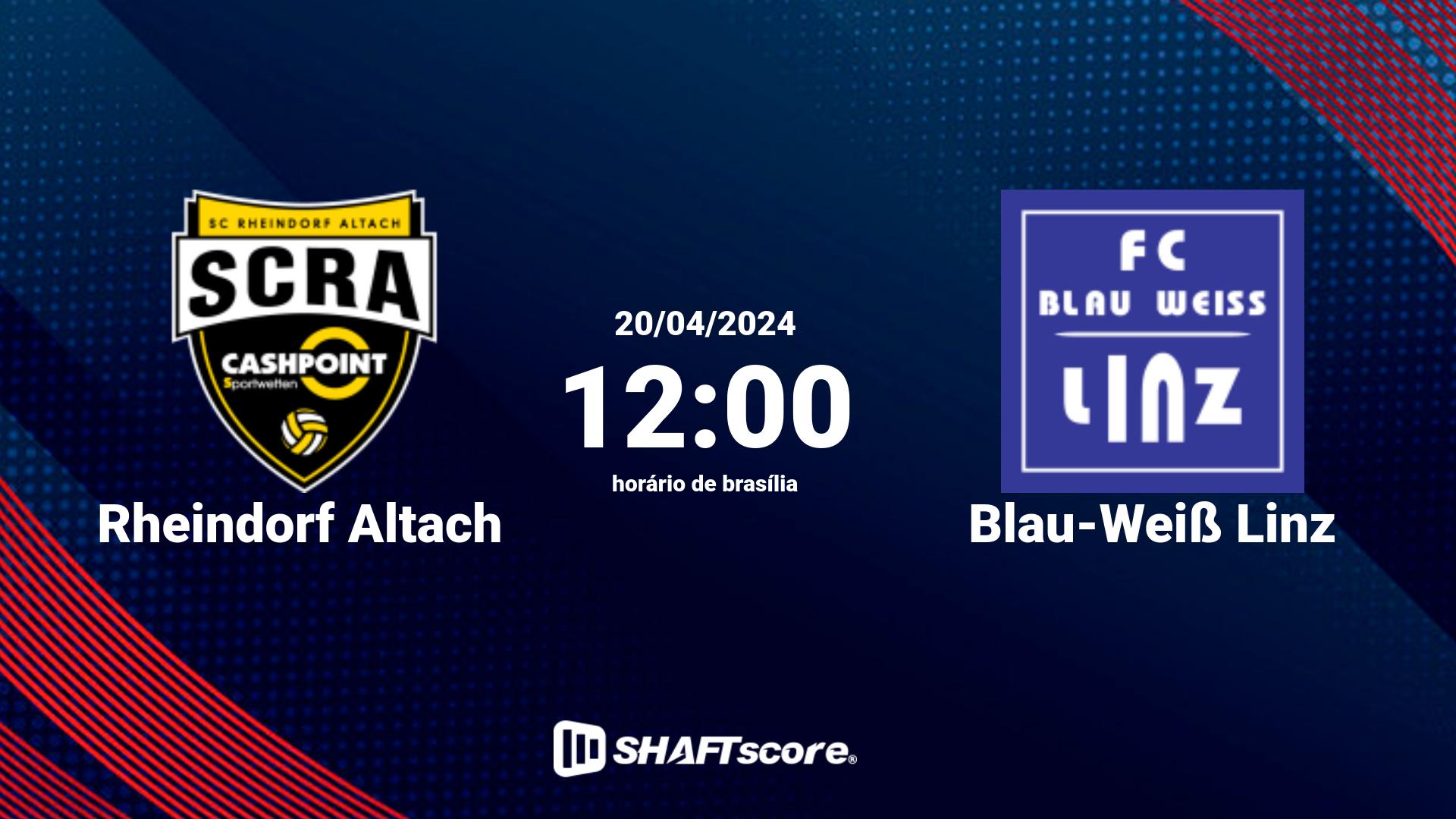 Estatísticas do jogo Rheindorf Altach vs Blau-Weiß Linz 20.04 12:00