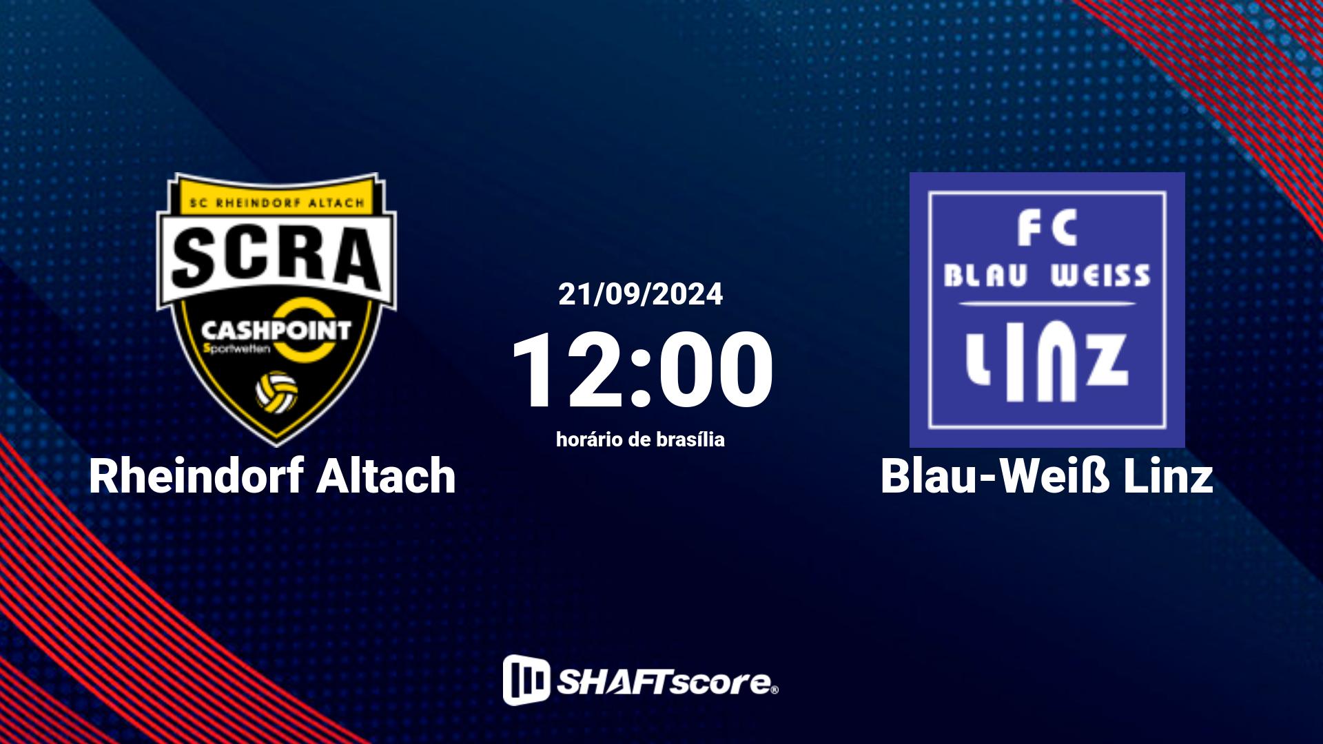 Estatísticas do jogo Rheindorf Altach vs Blau-Weiß Linz 21.09 12:00