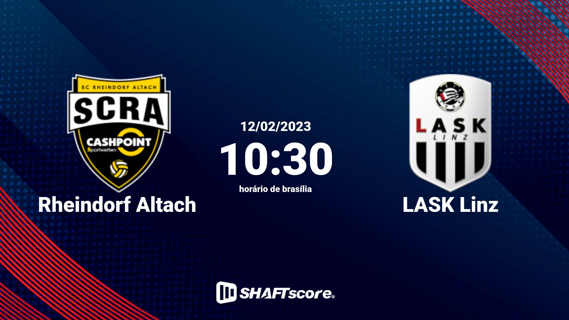 Estatísticas do jogo Rheindorf Altach vs LASK Linz 12.02 10:30