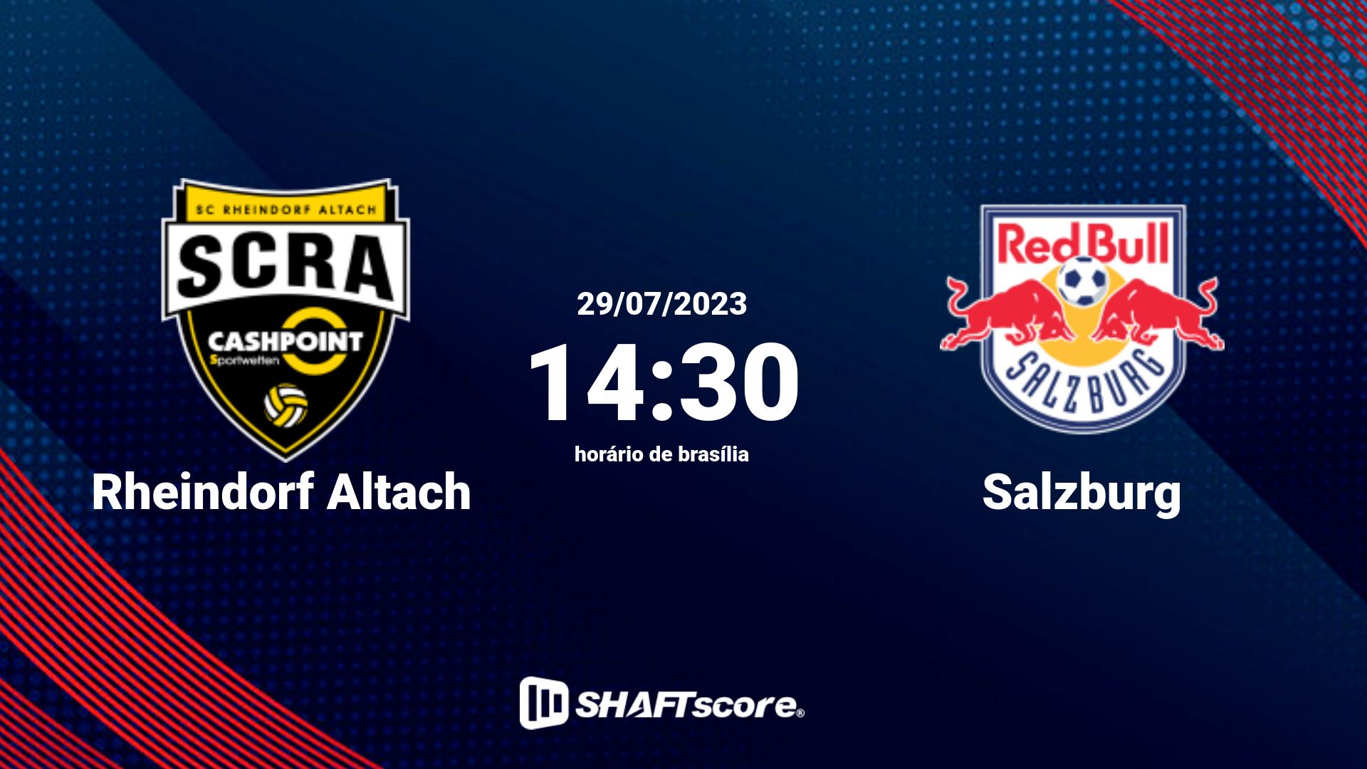 Estatísticas do jogo Rheindorf Altach vs Salzburg 29.07 14:30