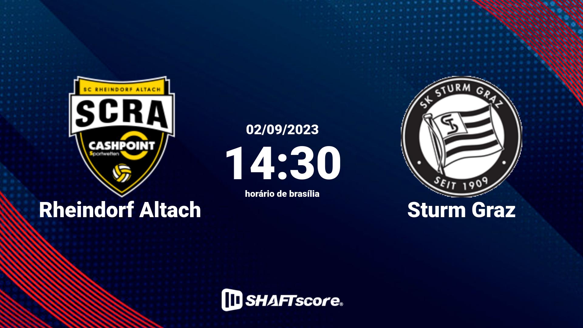 Estatísticas do jogo Rheindorf Altach vs Sturm Graz 02.09 14:30