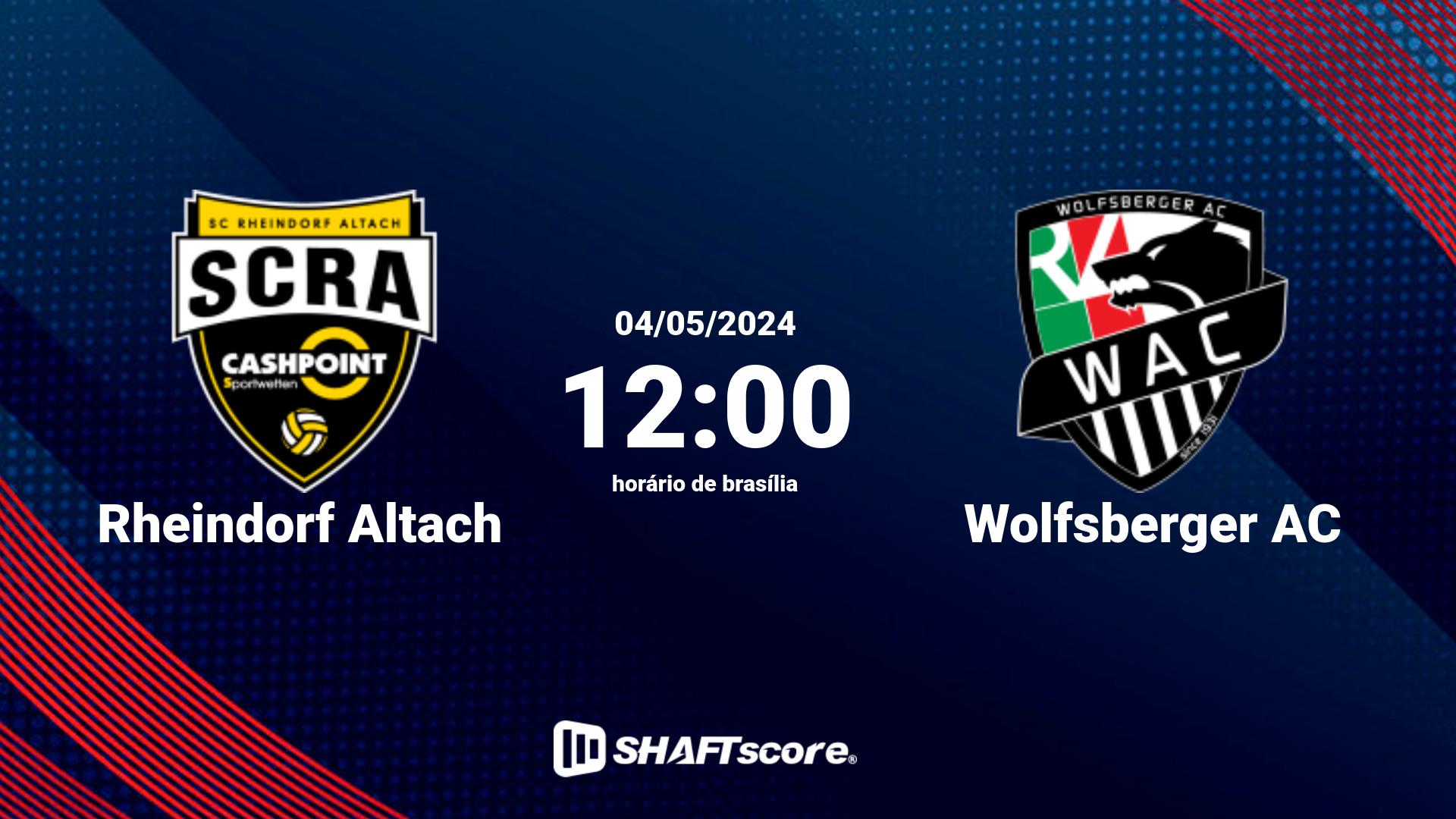 Estatísticas do jogo Rheindorf Altach vs Wolfsberger AC 04.05 12:00