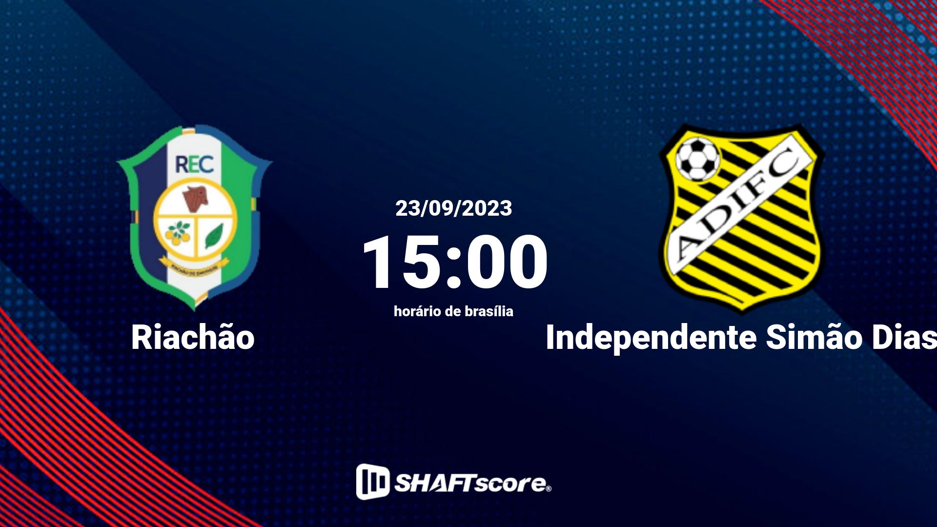 Estatísticas do jogo Riachão vs Independente Simão Dias 23.09 15:00