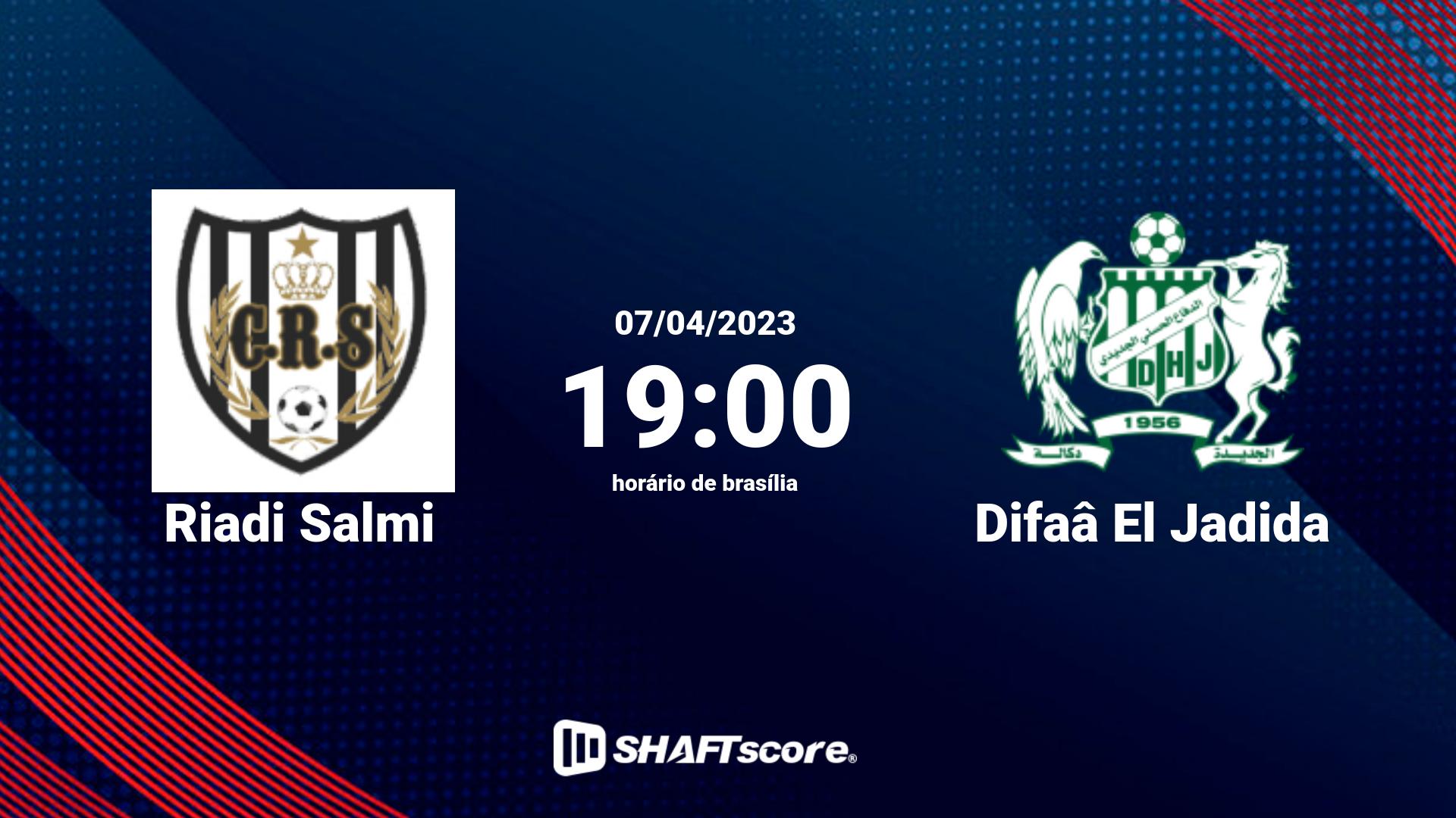 Estatísticas do jogo Riadi Salmi vs Difaâ El Jadida 07.04 19:00