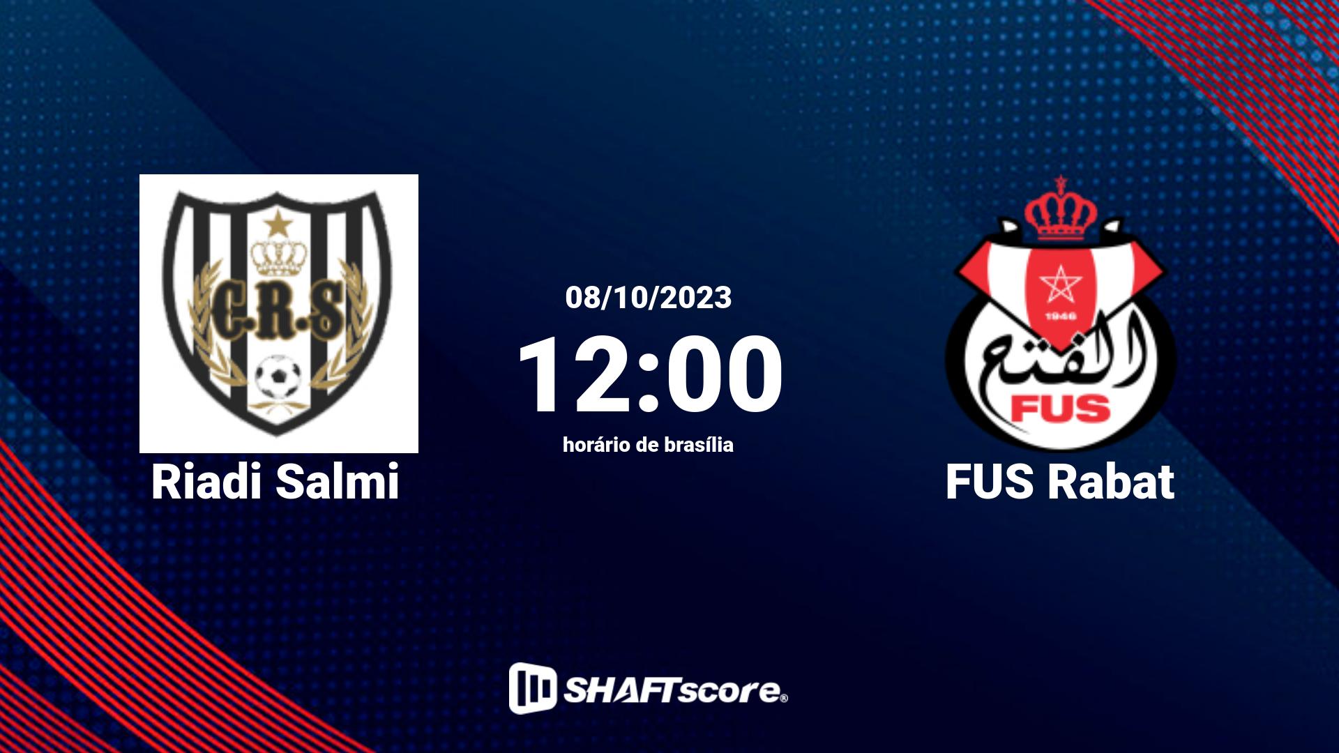 Estatísticas do jogo Riadi Salmi vs FUS Rabat 08.10 12:00