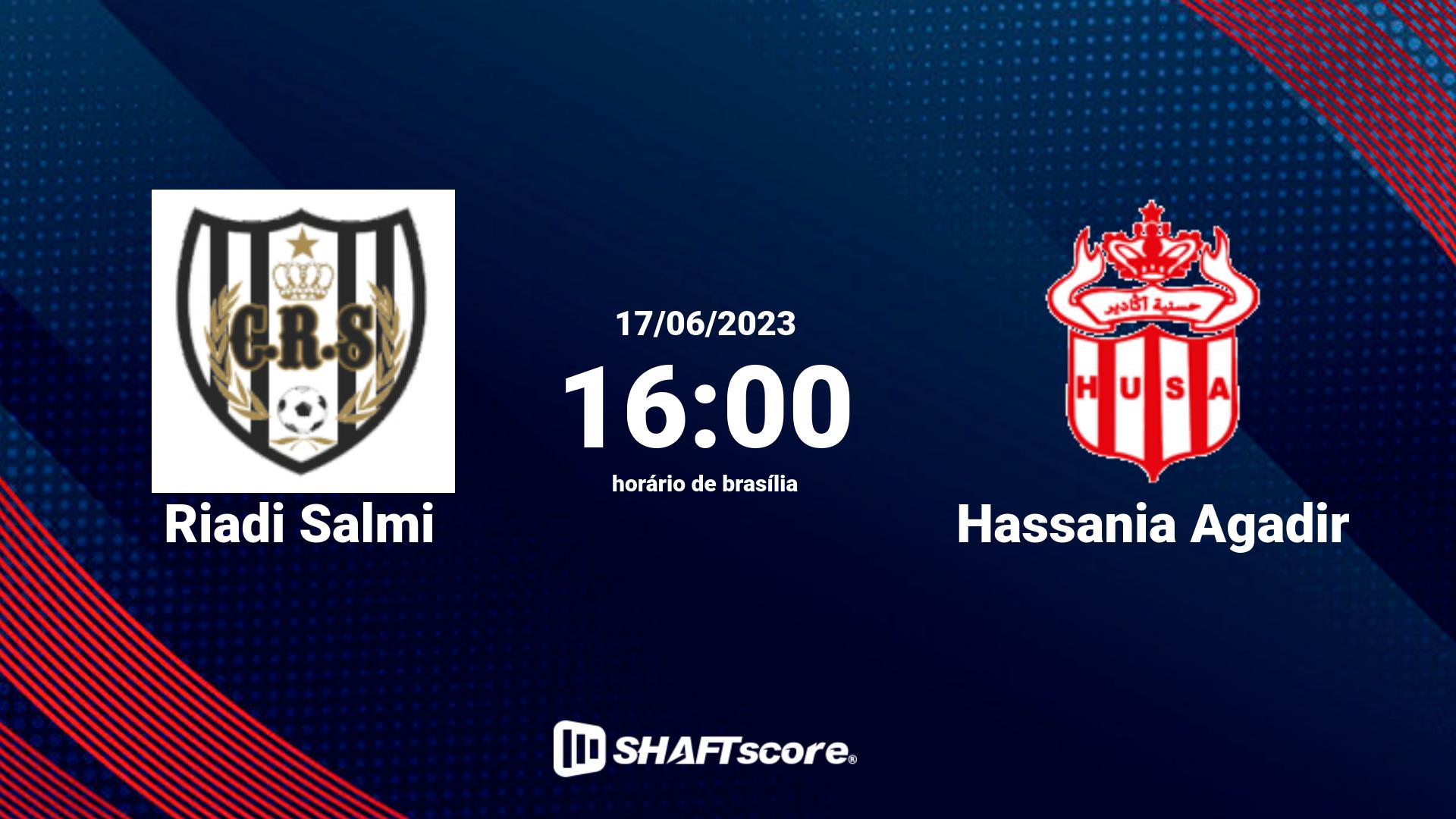 Estatísticas do jogo Riadi Salmi vs Hassania Agadir 17.06 16:00