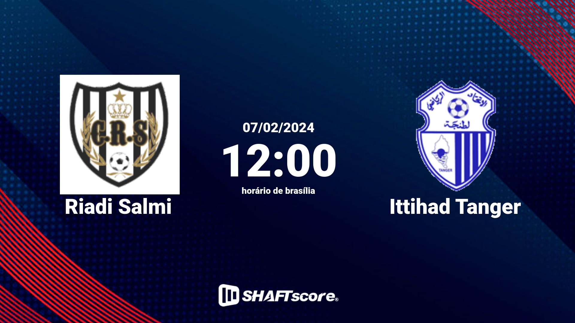 Estatísticas do jogo Riadi Salmi vs Ittihad Tanger 07.02 12:00