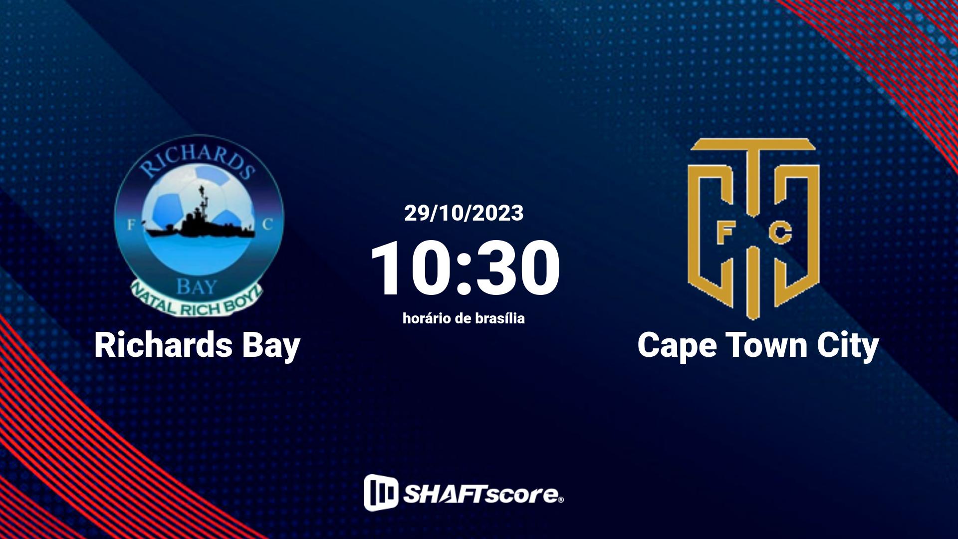 Estatísticas do jogo Richards Bay vs Cape Town City 29.10 10:30