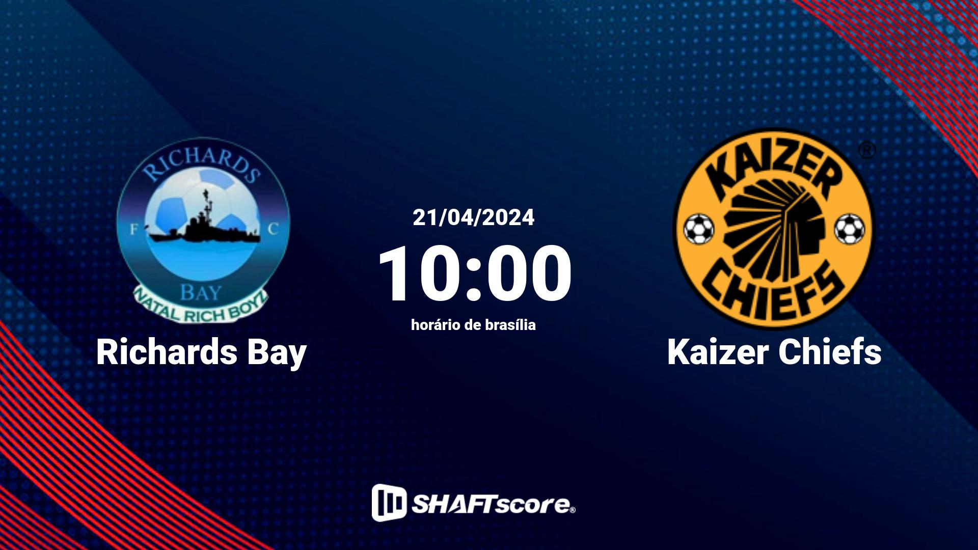 Estatísticas do jogo Richards Bay vs Kaizer Chiefs 21.04 10:00