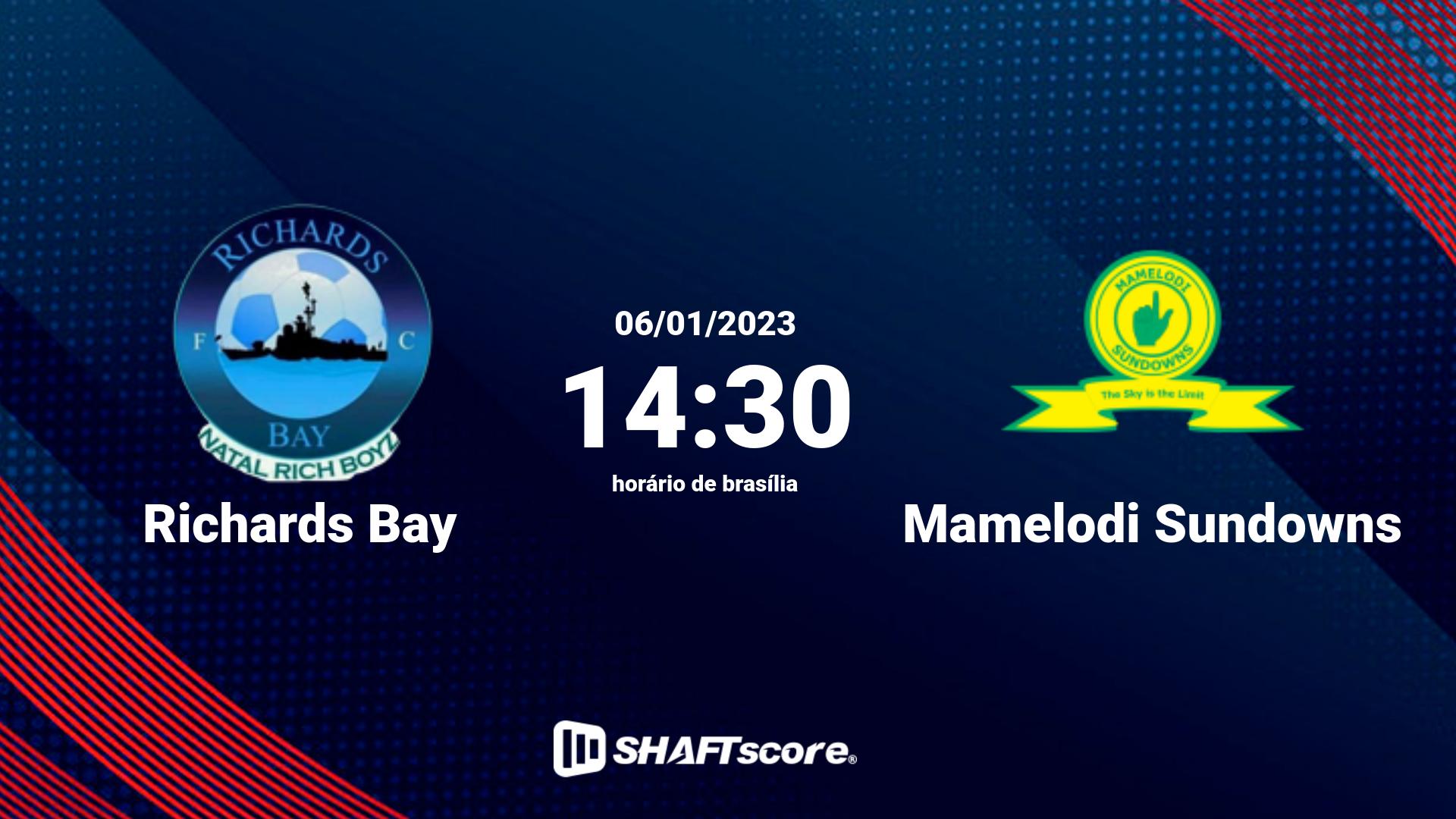 Estatísticas do jogo Richards Bay vs Mamelodi Sundowns 06.01 14:30